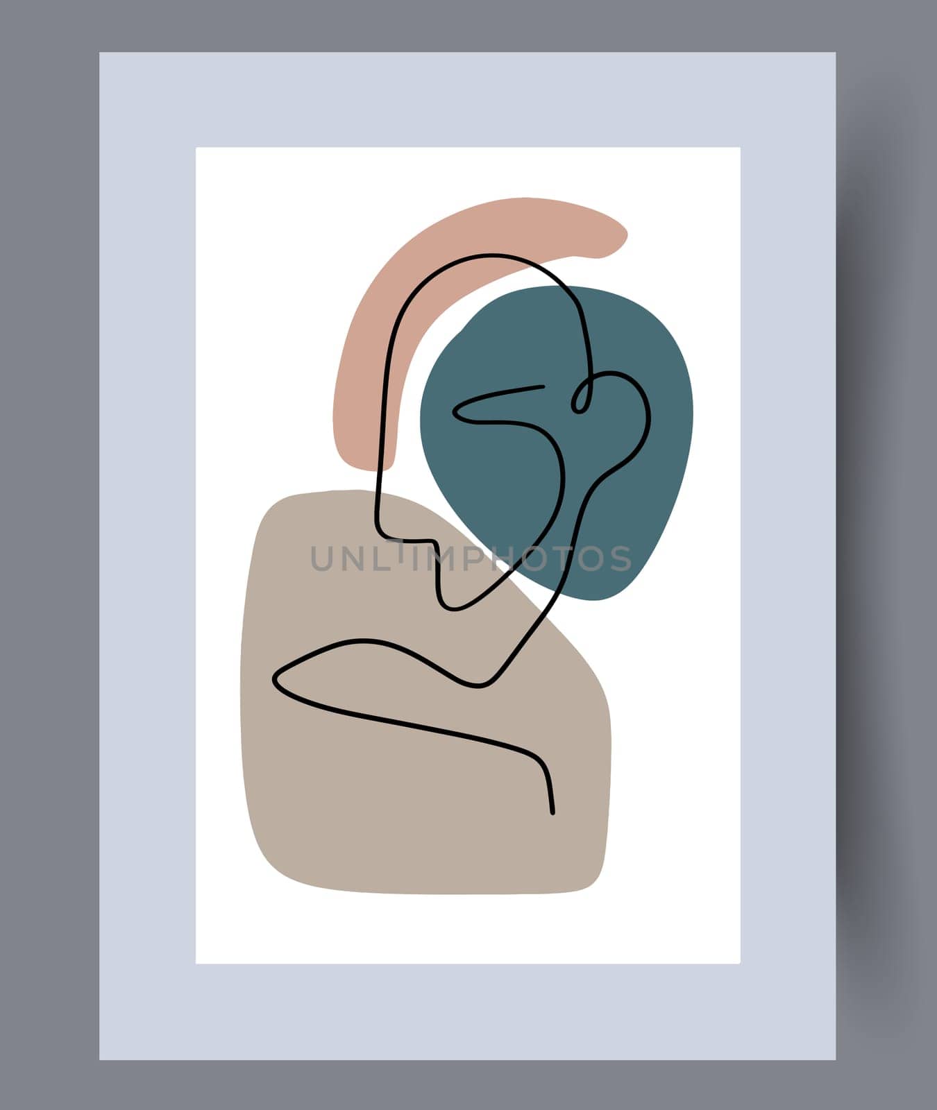 Scandinavian abstract vector print. Minimalistic abstract wall art background for print. Scandinavian vector style.