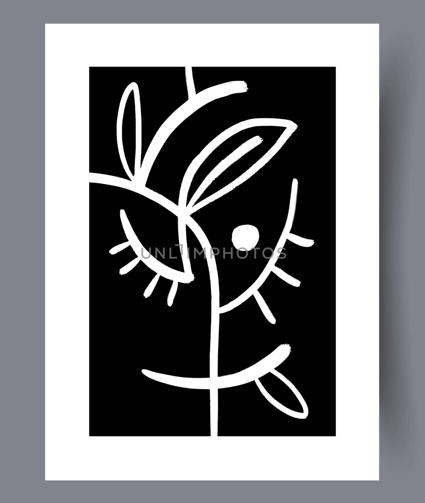 Scandinavian abstract vector print. Minimalistic abstract wall art background for print. Scandinavian vector style.