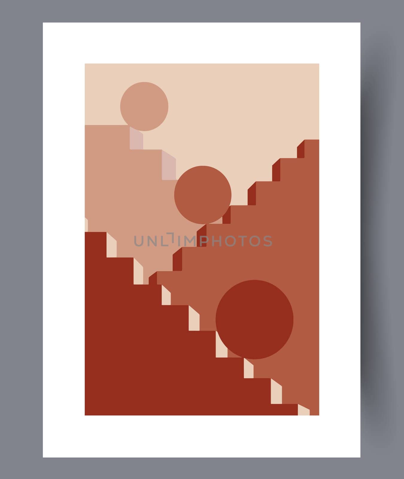 Scandinavian abstract vector print. Minimalistic abstract wall art background for print. Scandinavian vector style.
