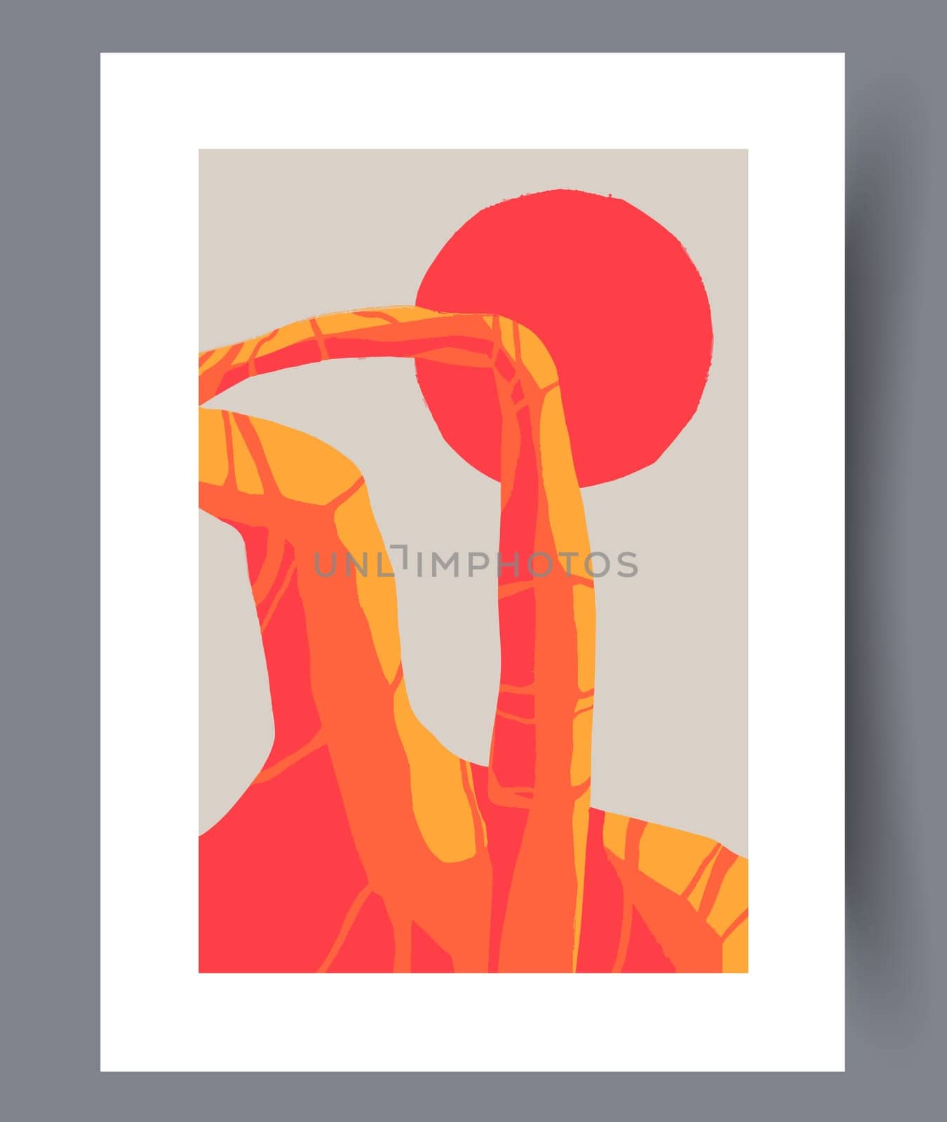 Scandinavian abstract vector print. Minimalistic abstract wall art background for print. Scandinavian vector style.