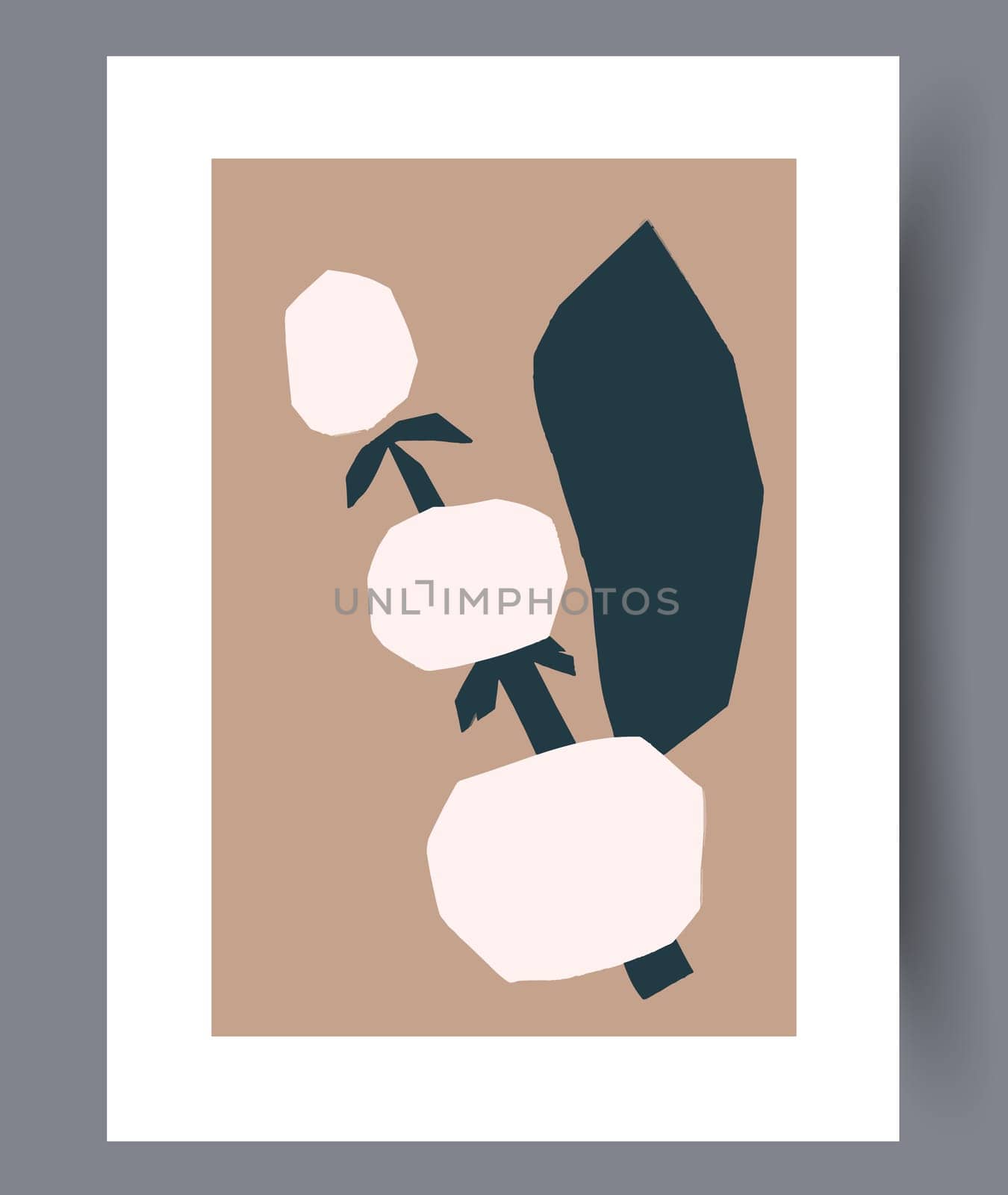 Scandinavian abstract vector print. Minimalistic abstract wall art background for print. Scandinavian vector style.