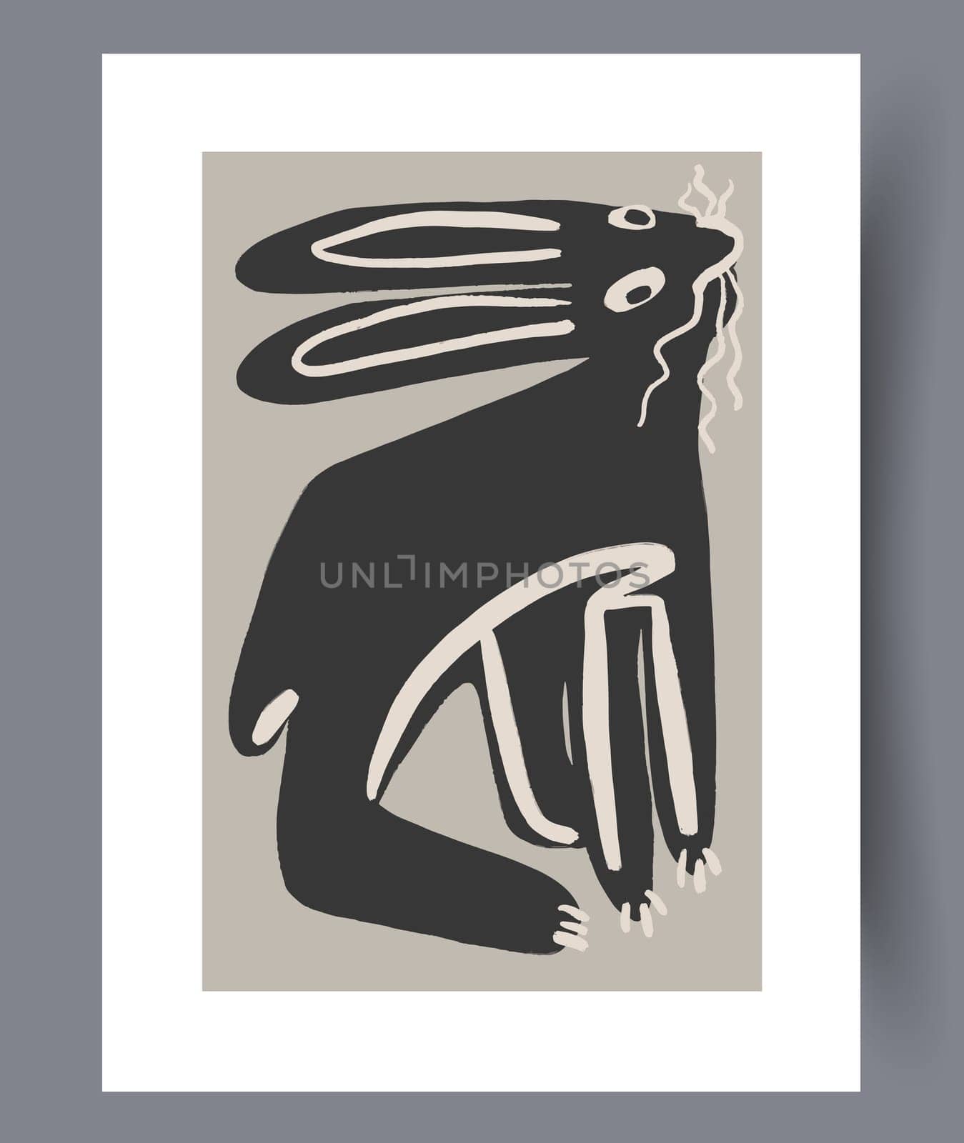 Scandinavian abstract vector print. Minimalistic abstract wall art background for print. Scandinavian vector style.