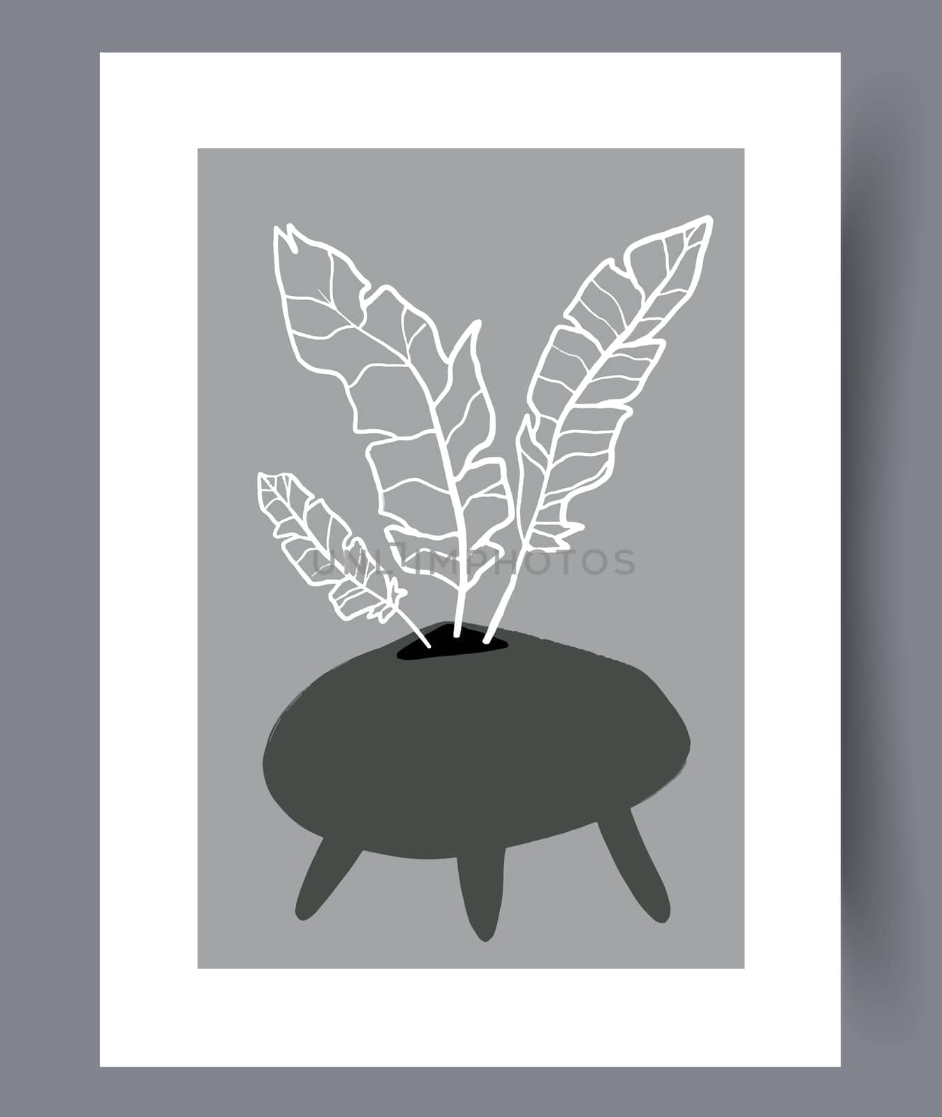 Scandinavian abstract vector print. Minimalistic abstract wall art background for print. Scandinavian vector style.