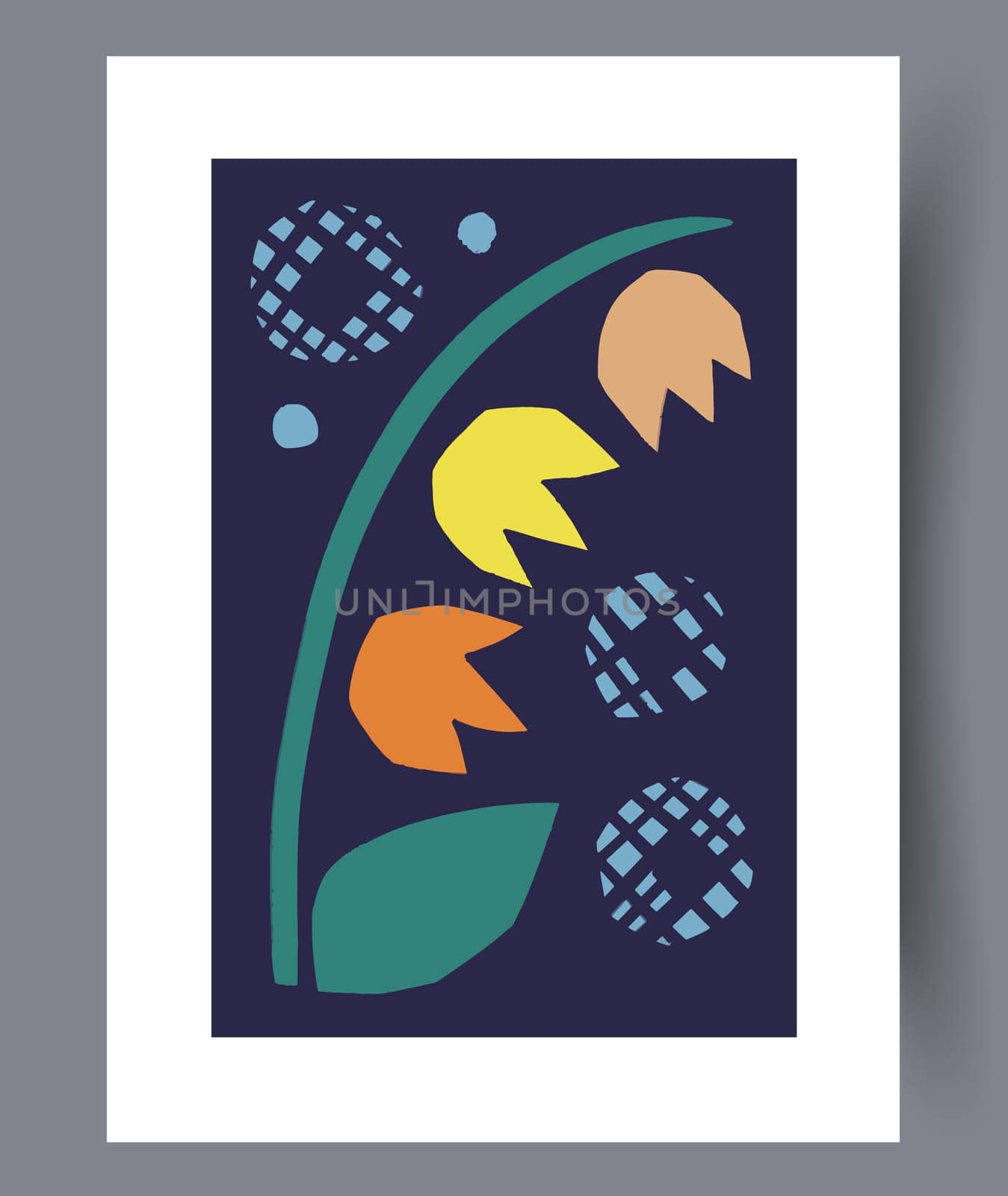 Scandinavian abstract vector print. Minimalistic abstract wall art background for print. Scandinavian vector style.