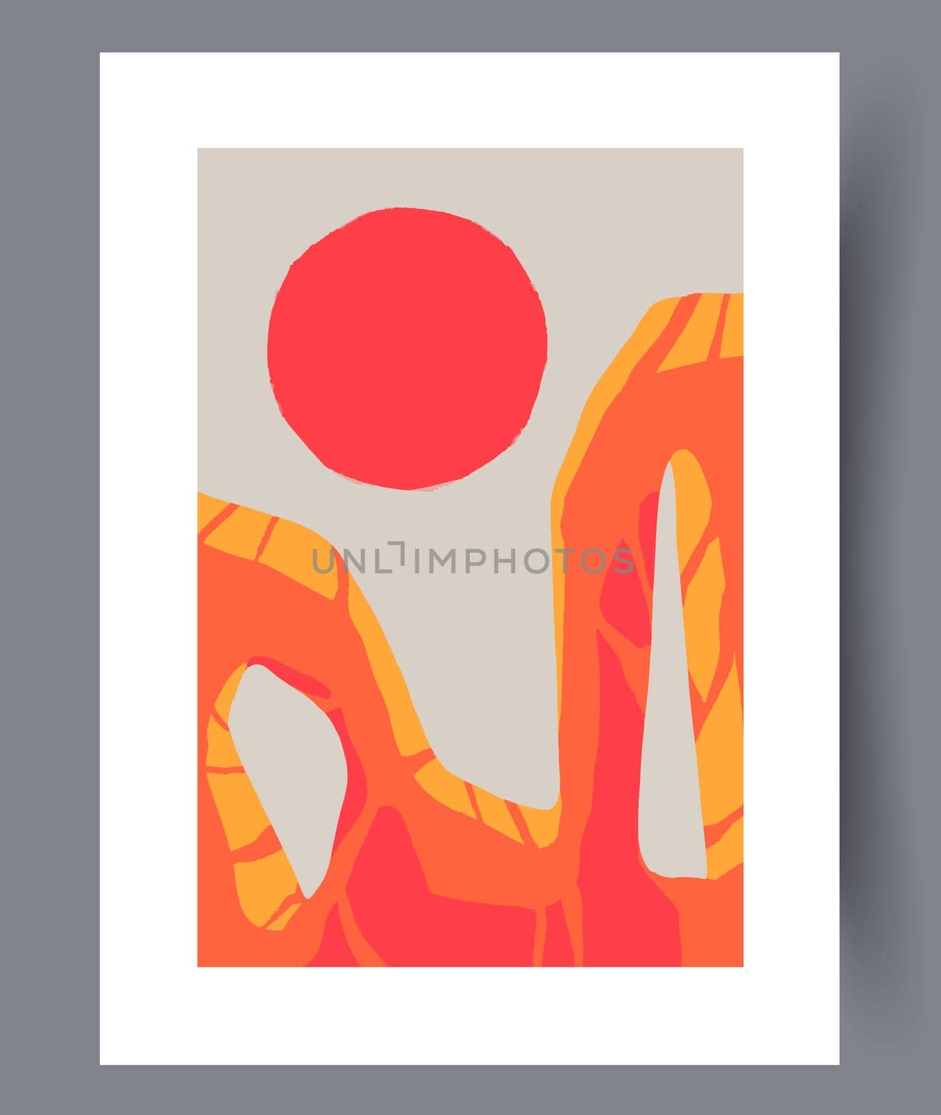 Scandinavian abstract vector print. Minimalistic abstract wall art background for print. Scandinavian vector style.