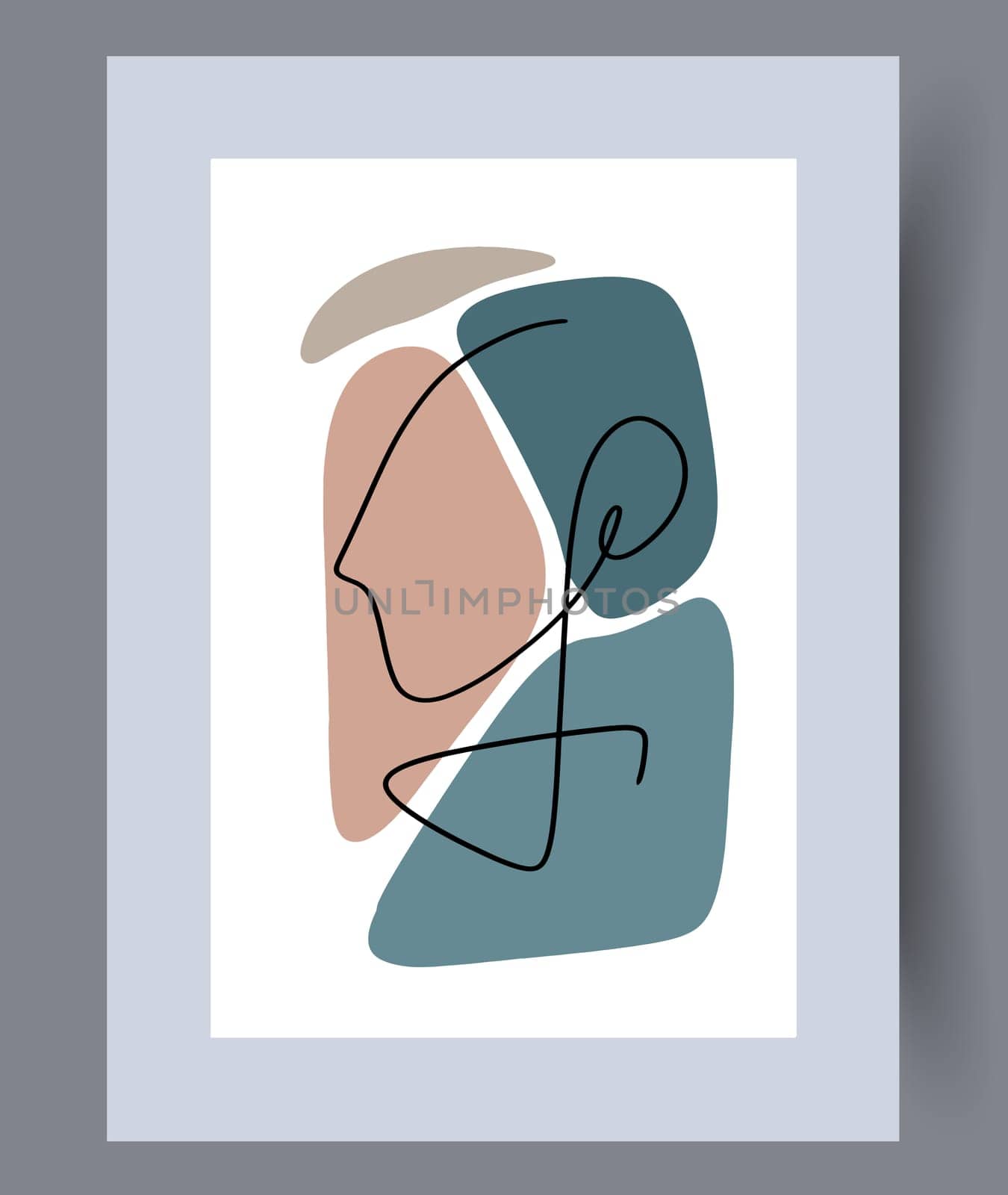 Scandinavian abstract vector print. Minimalistic abstract wall art background for print. Scandinavian vector style.