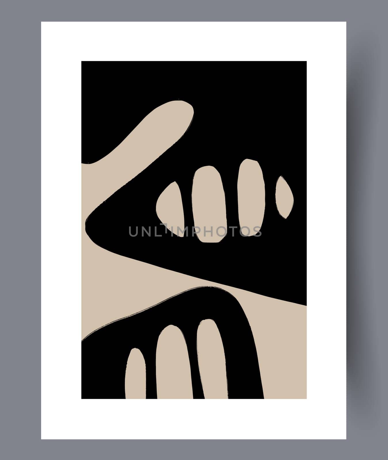 Scandinavian abstract vector print. Minimalistic abstract wall art background for print. Scandinavian vector style.