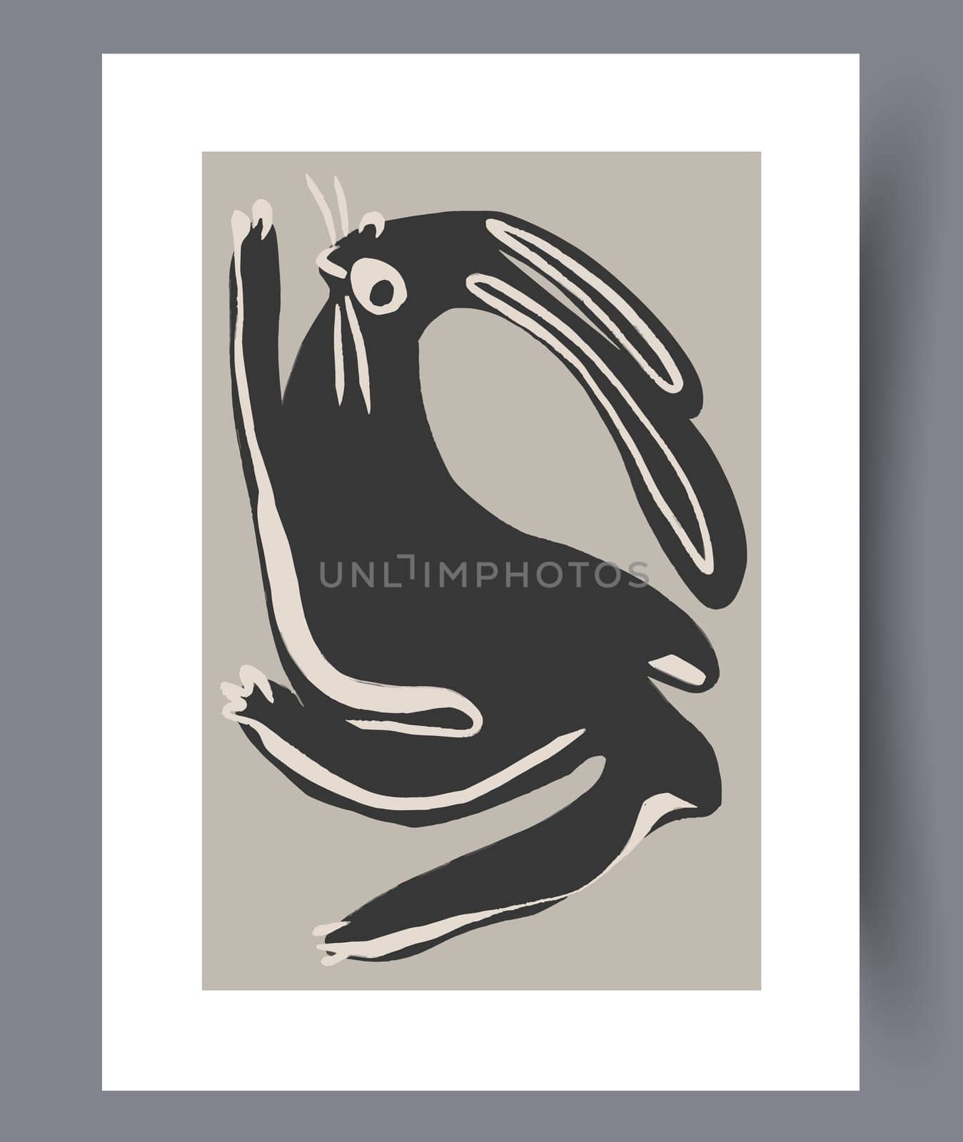 Scandinavian abstract vector print. Minimalistic abstract wall art background for print. Scandinavian vector style.