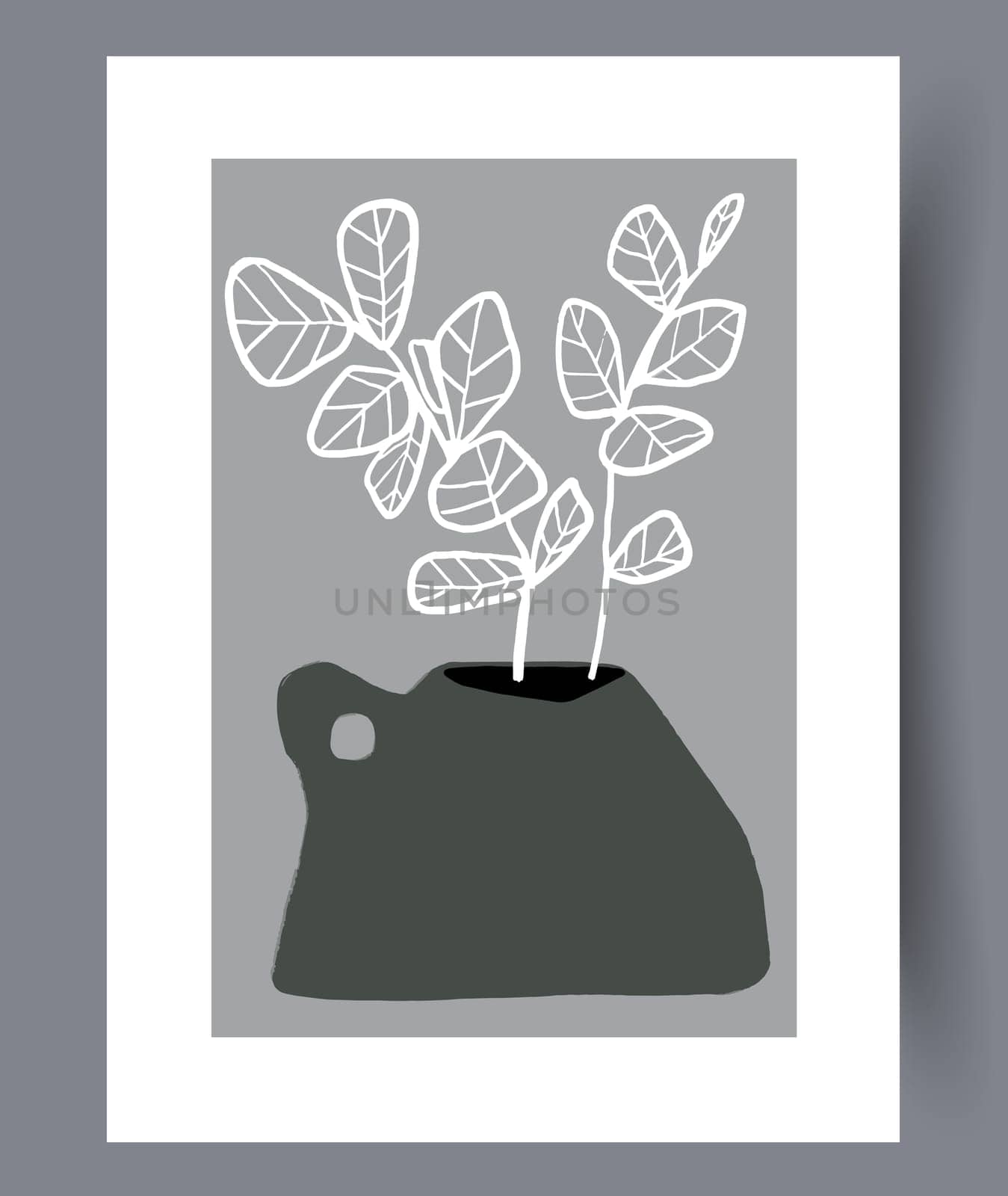 Scandinavian abstract vector print. Minimalistic abstract wall art background for print. Scandinavian vector style.