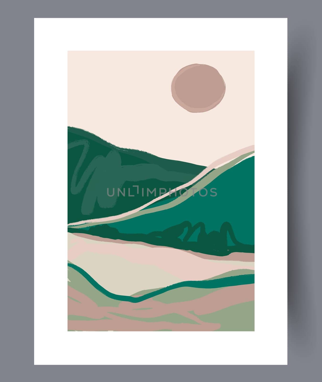 Scandinavian abstract vector print. Minimalistic abstract wall art background for print. Scandinavian vector style.