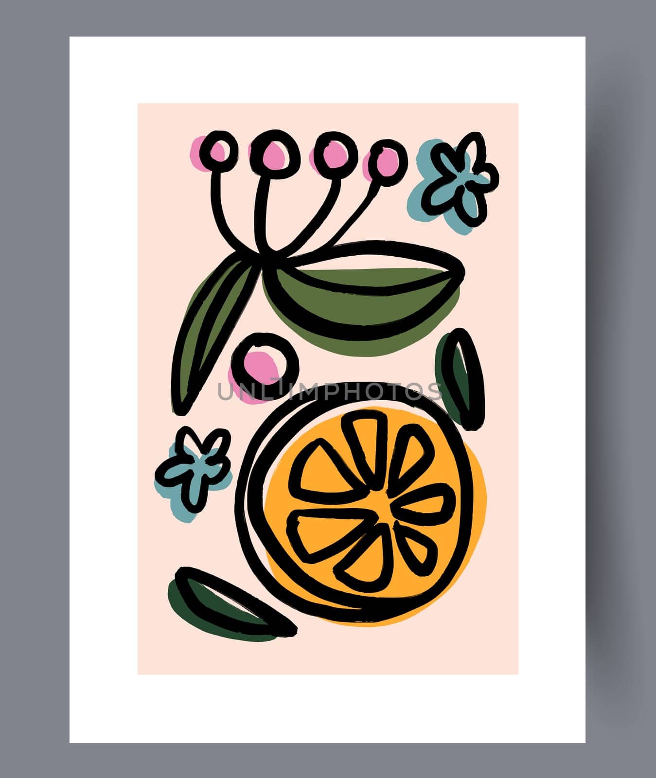Scandinavian abstract vector print. Minimalistic abstract wall art background for print. Scandinavian vector style.