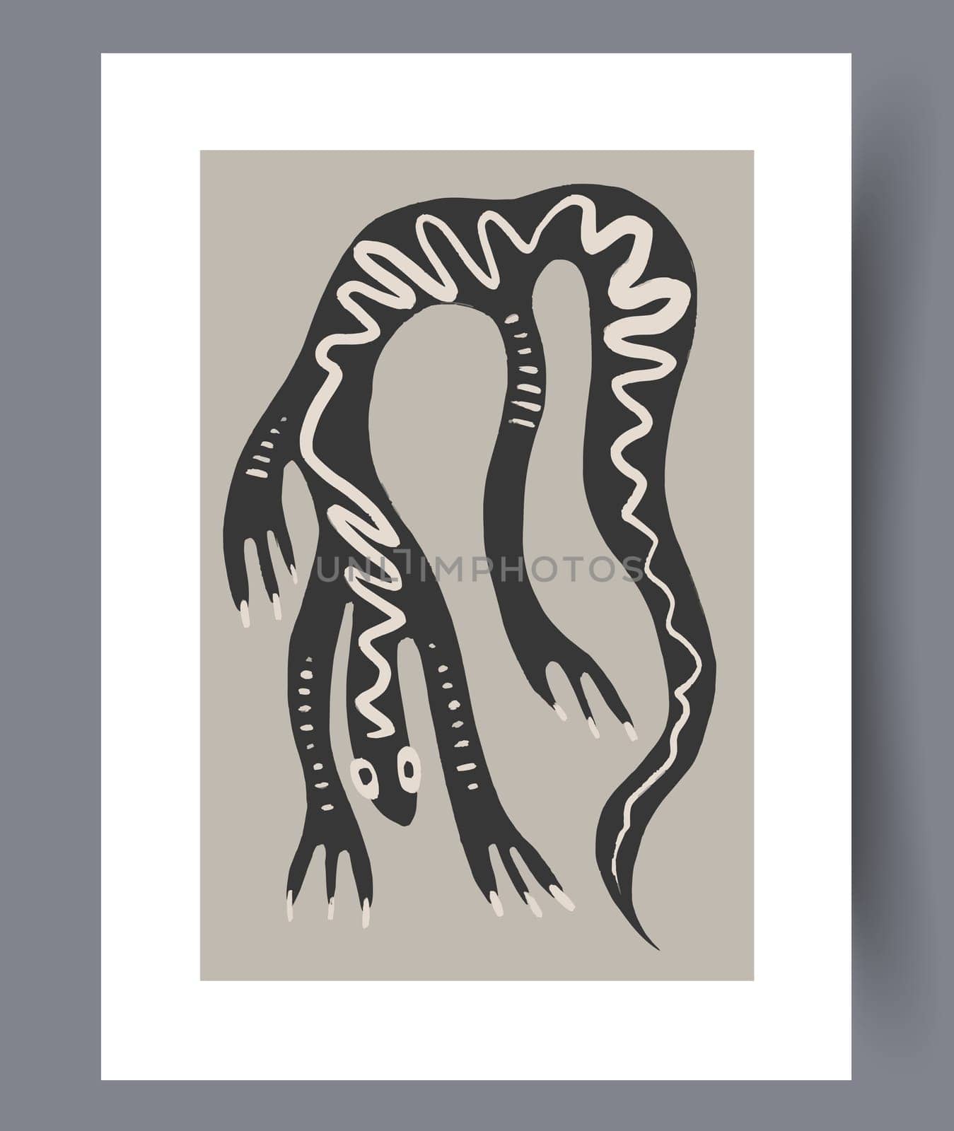 Scandinavian abstract vector print. Minimalistic abstract wall art background for print. Scandinavian vector style.
