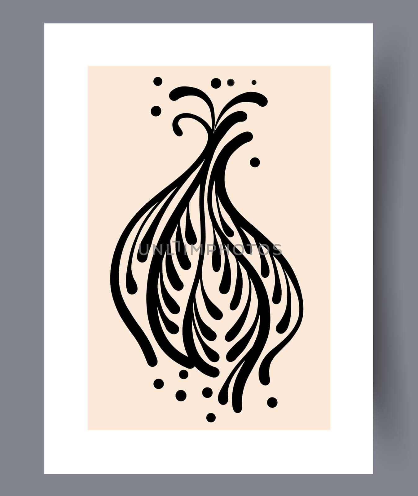 Scandinavian abstract vector print. Minimalistic abstract wall art background for print. Scandinavian vector style.
