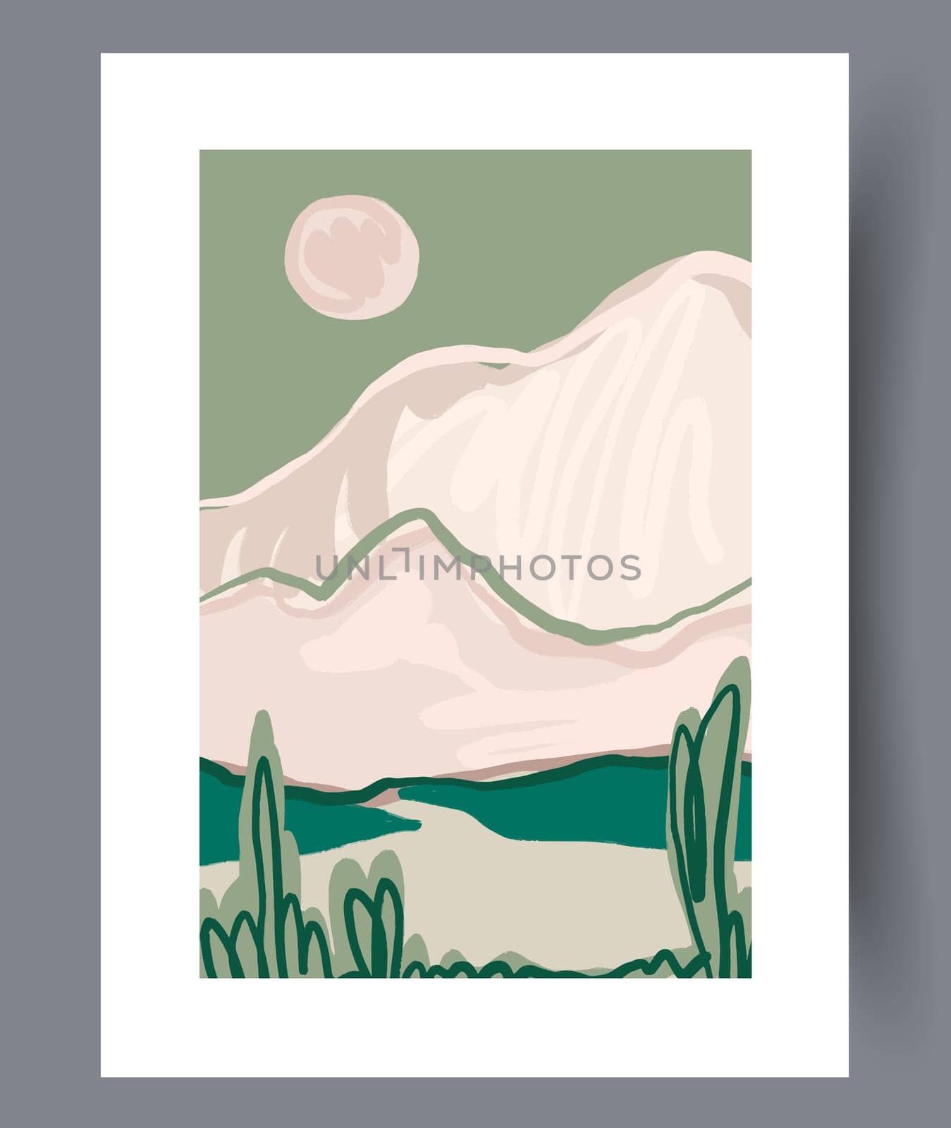 Scandinavian abstract vector print. Minimalistic abstract wall art background for print. Scandinavian vector style.