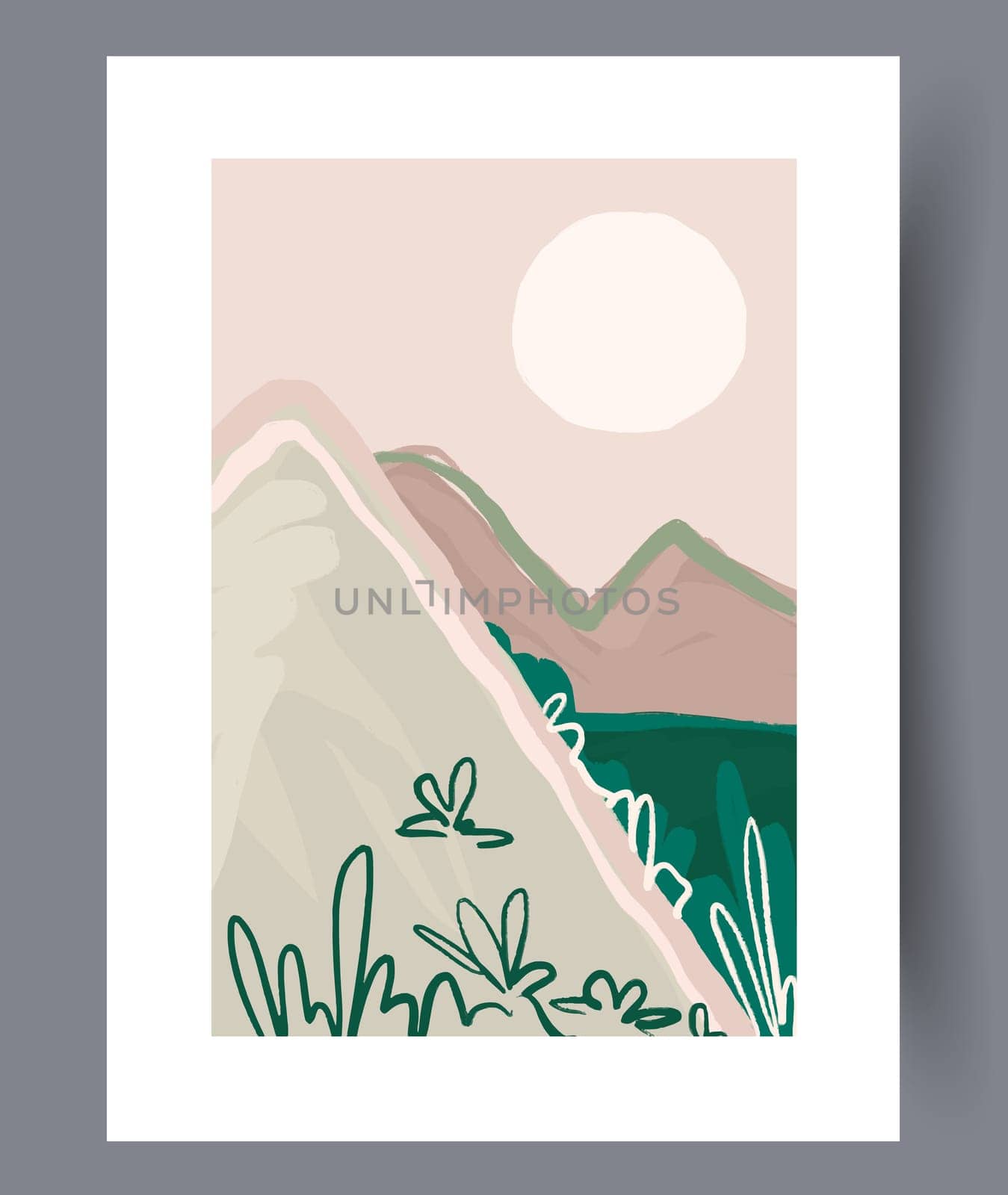 Scandinavian abstract vector print. Minimalistic abstract wall art background for print. Scandinavian vector style.