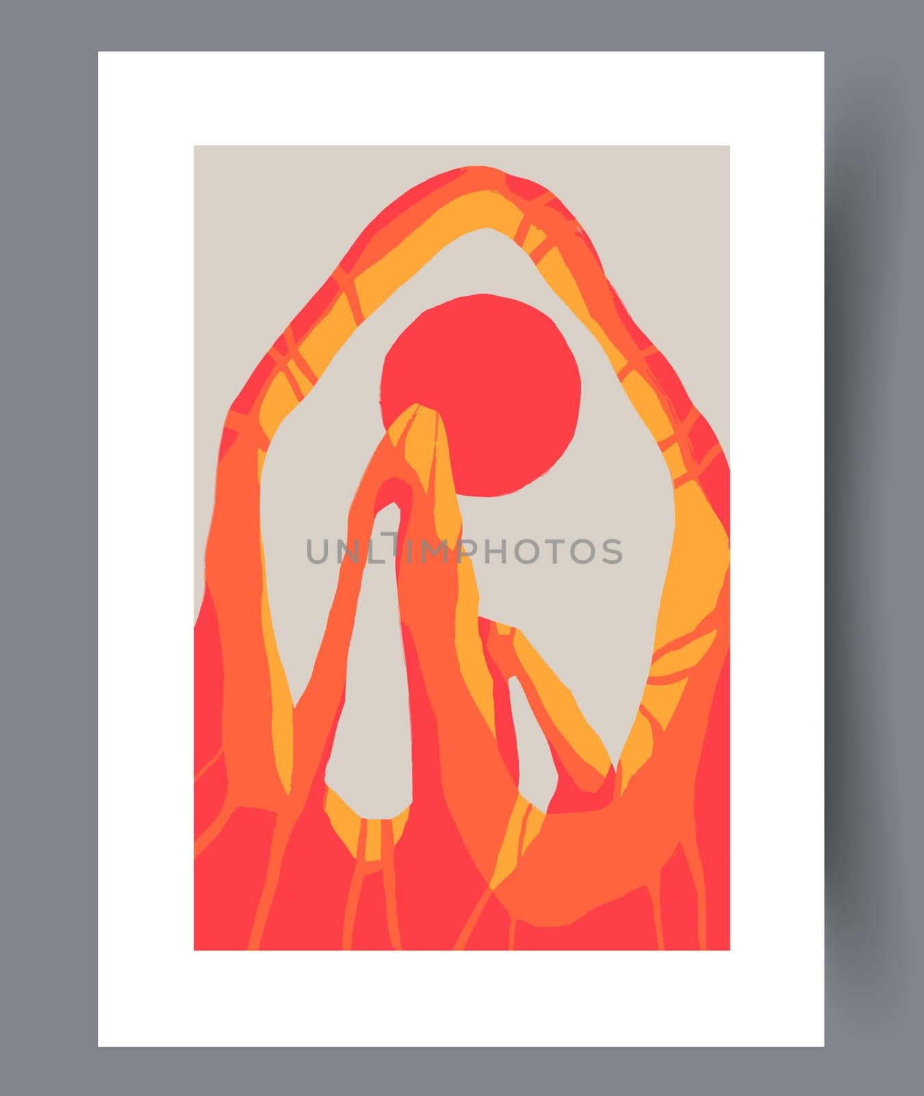 Scandinavian abstract vector print set. Minimalistic abstract wall art background for print. Scandinavian vector style.