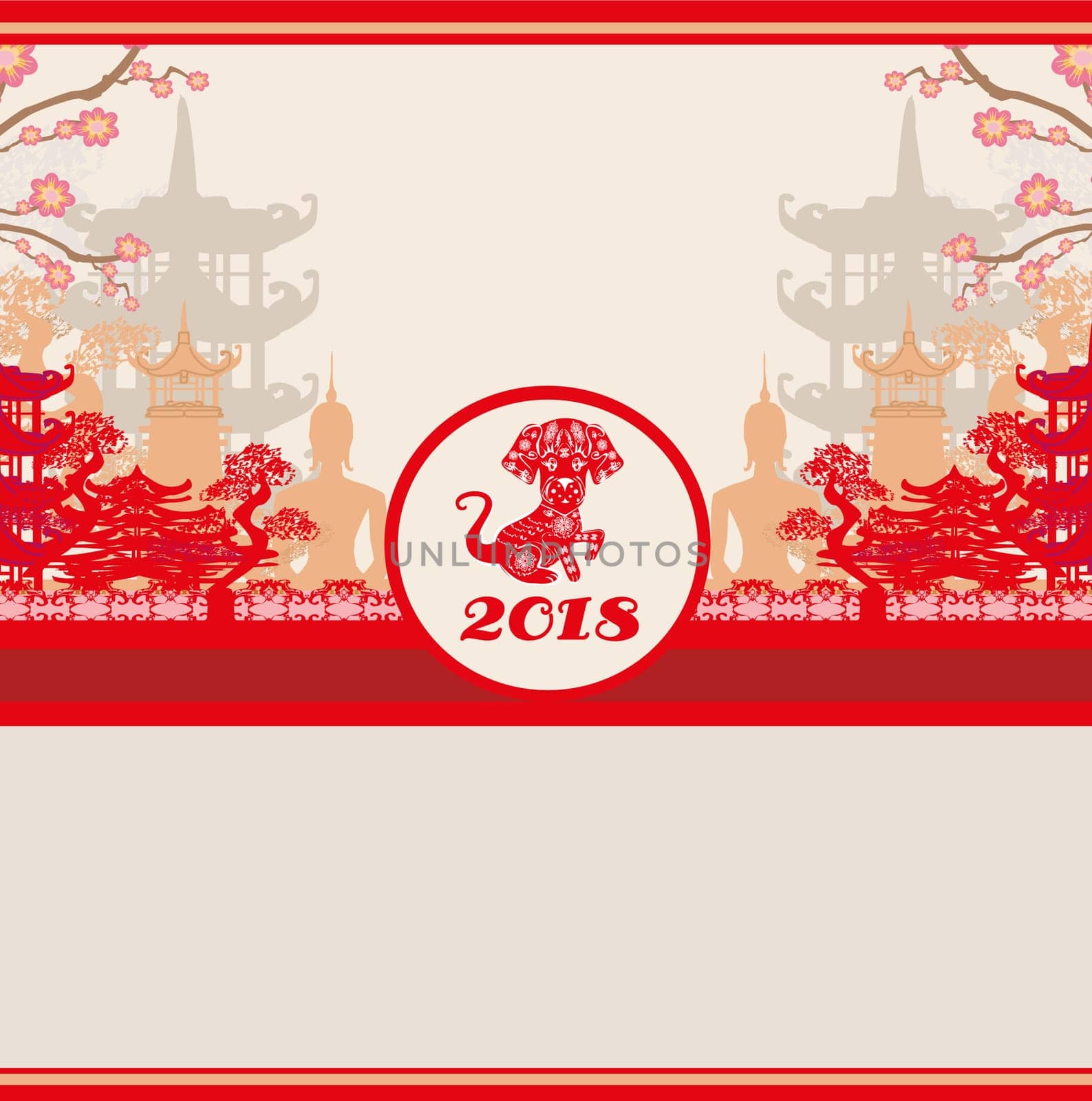 Chinese zodiac the year of Dog card