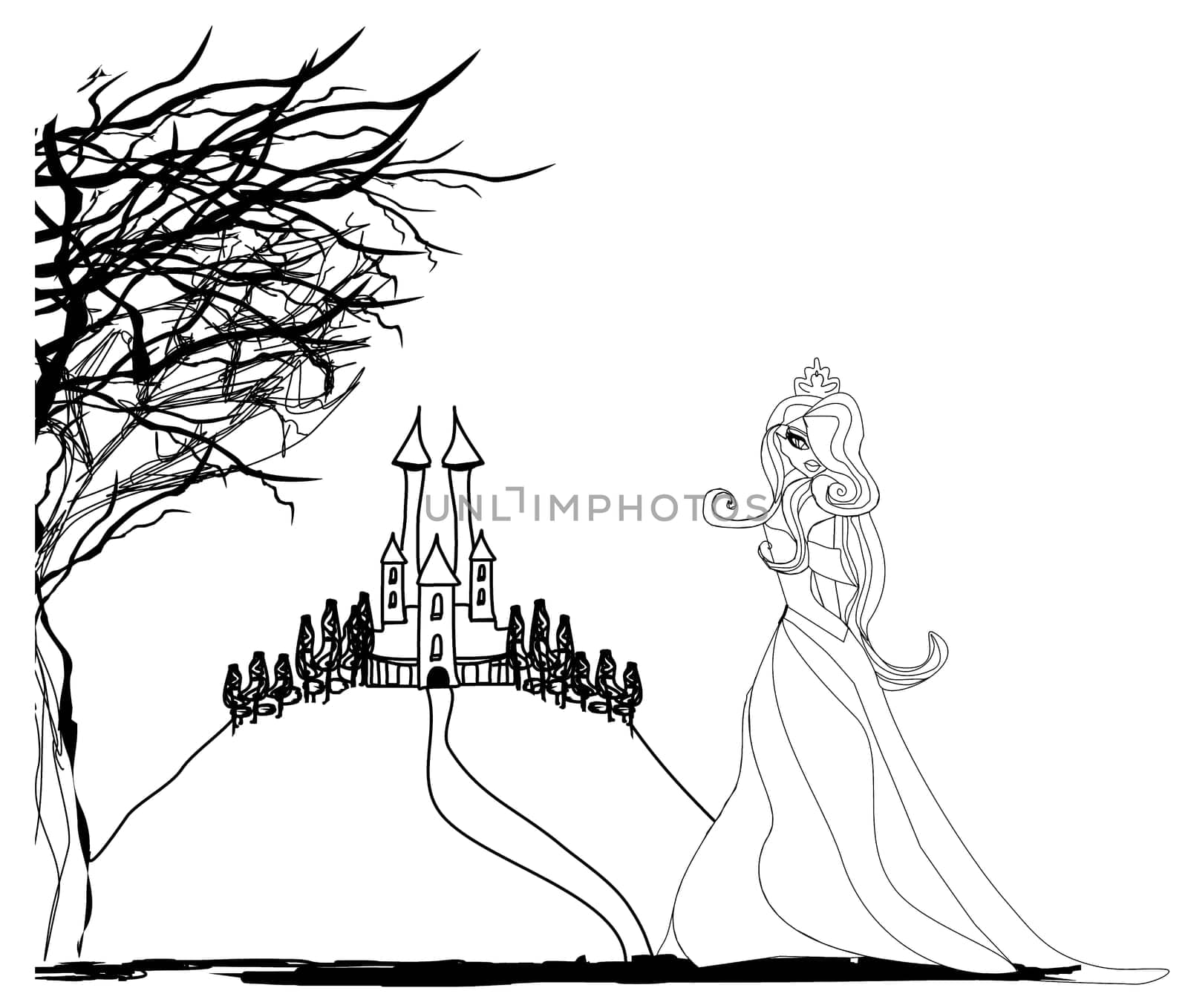 Halloween witch - doodle Illustration