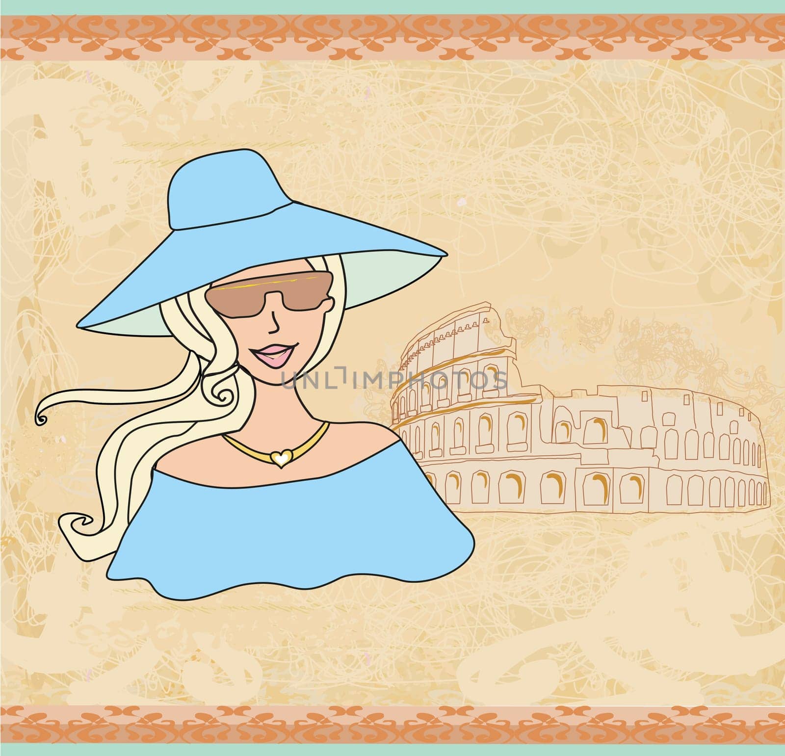 Beautiful tourist in Rome
