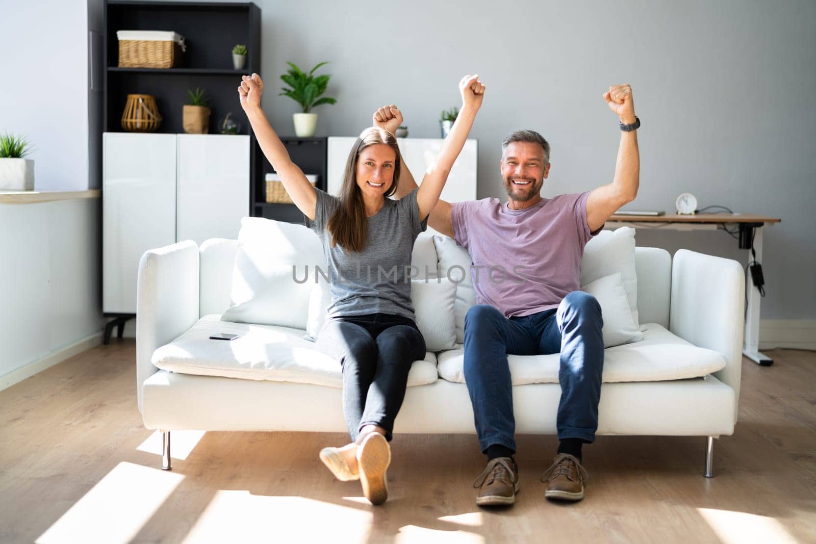 Cheerful Smiling Couple Together At Home Indoors. Happy Lifestyle