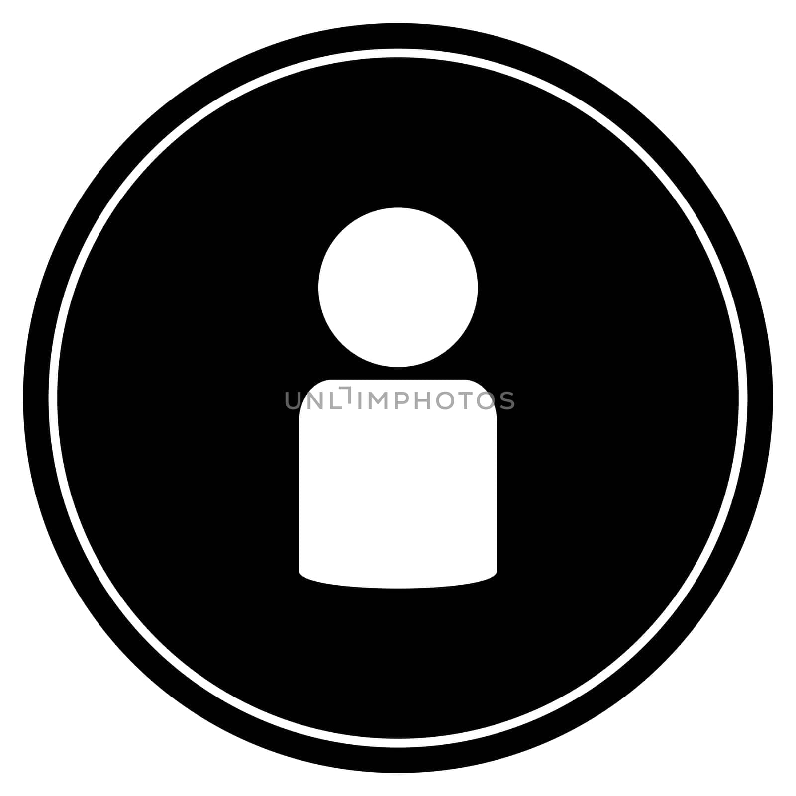 Round black Button with white icon - User Account