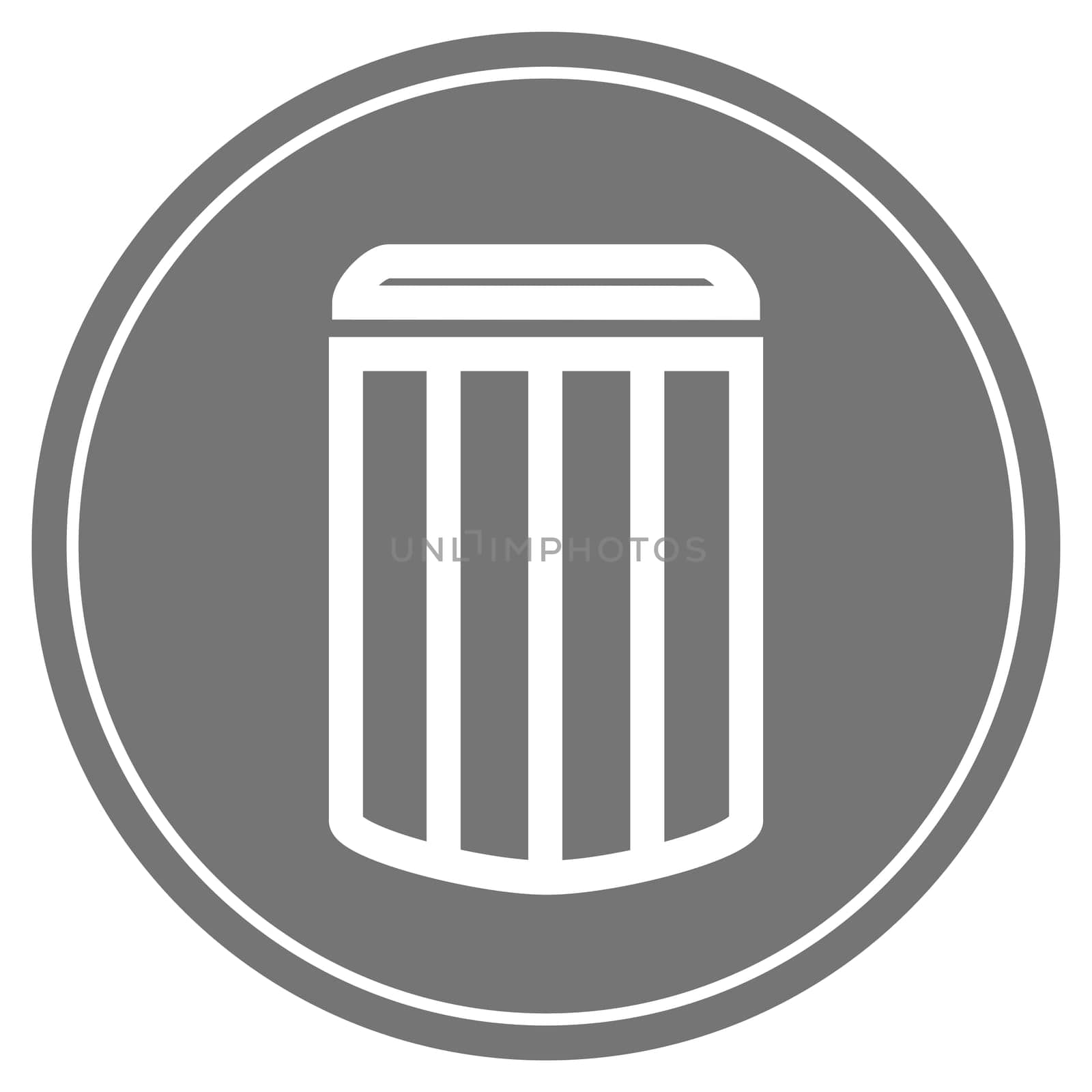 Round grey Button with white icon - Garbage