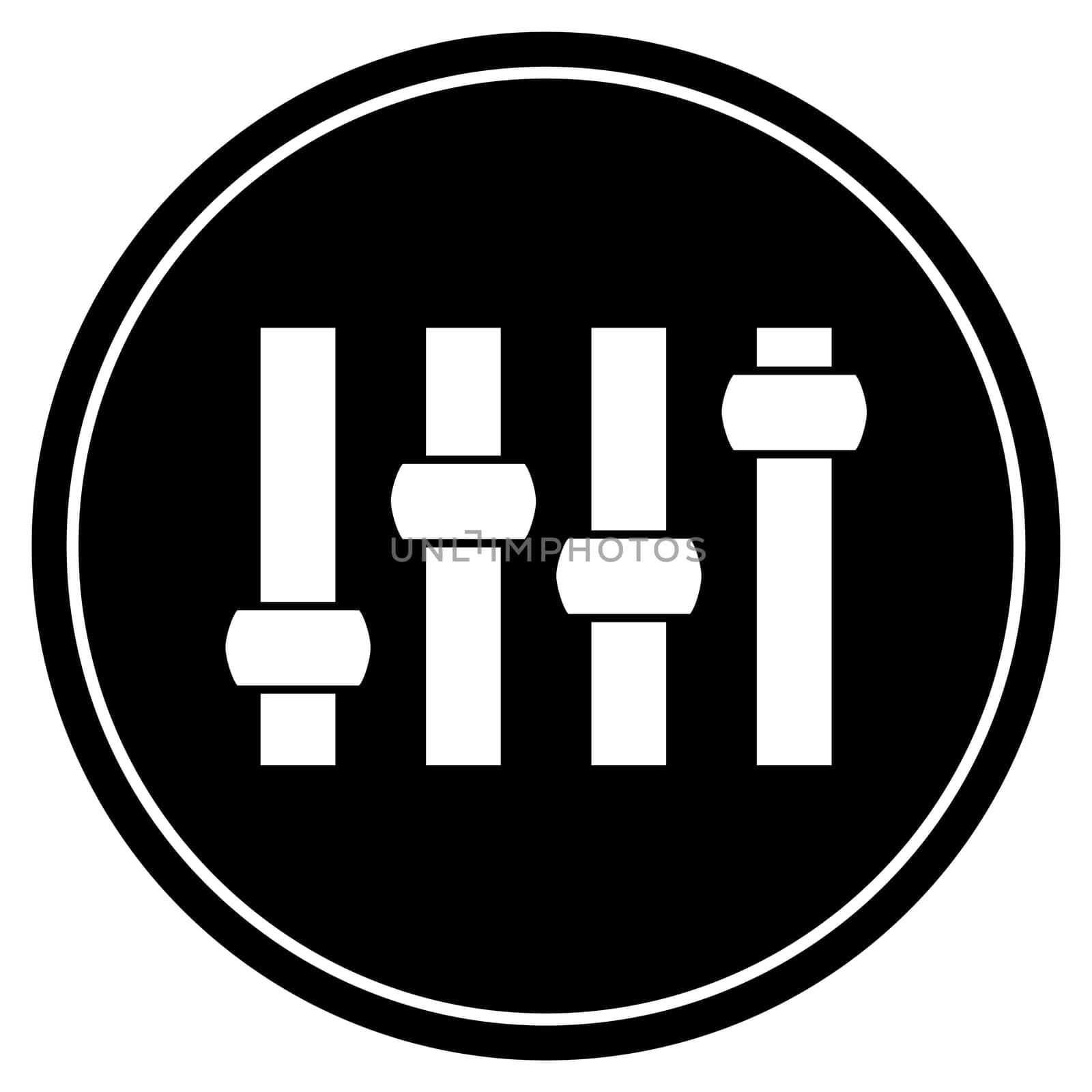 Round black Button with white icon - Settings