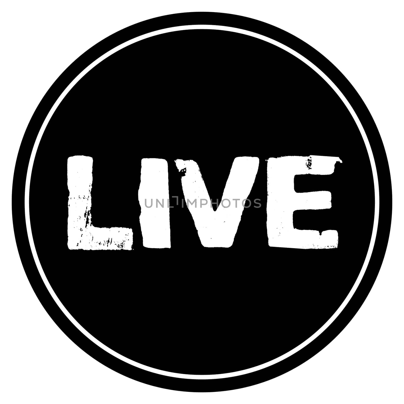 Round black Button with white icon - Live