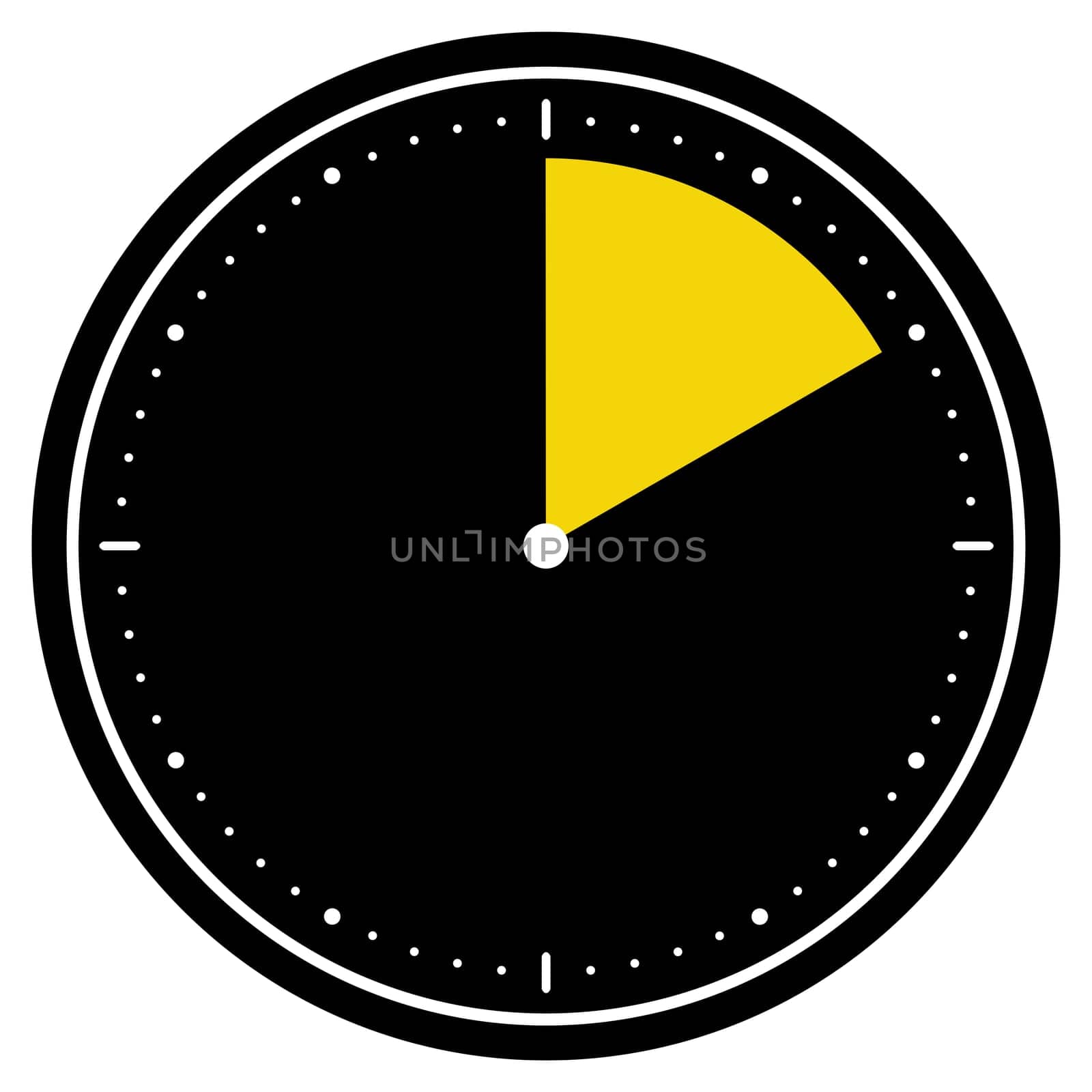 Round black Clock icon showing 10 Seconds, 10 Minutes or 2 Hours