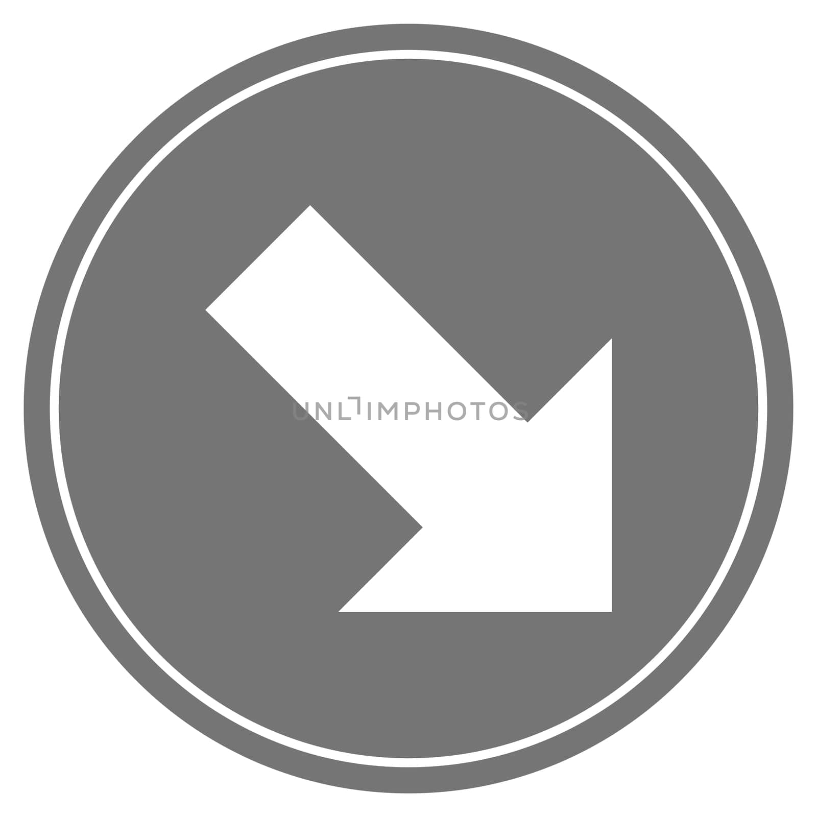 Round grey Button with white icon - Arrow down