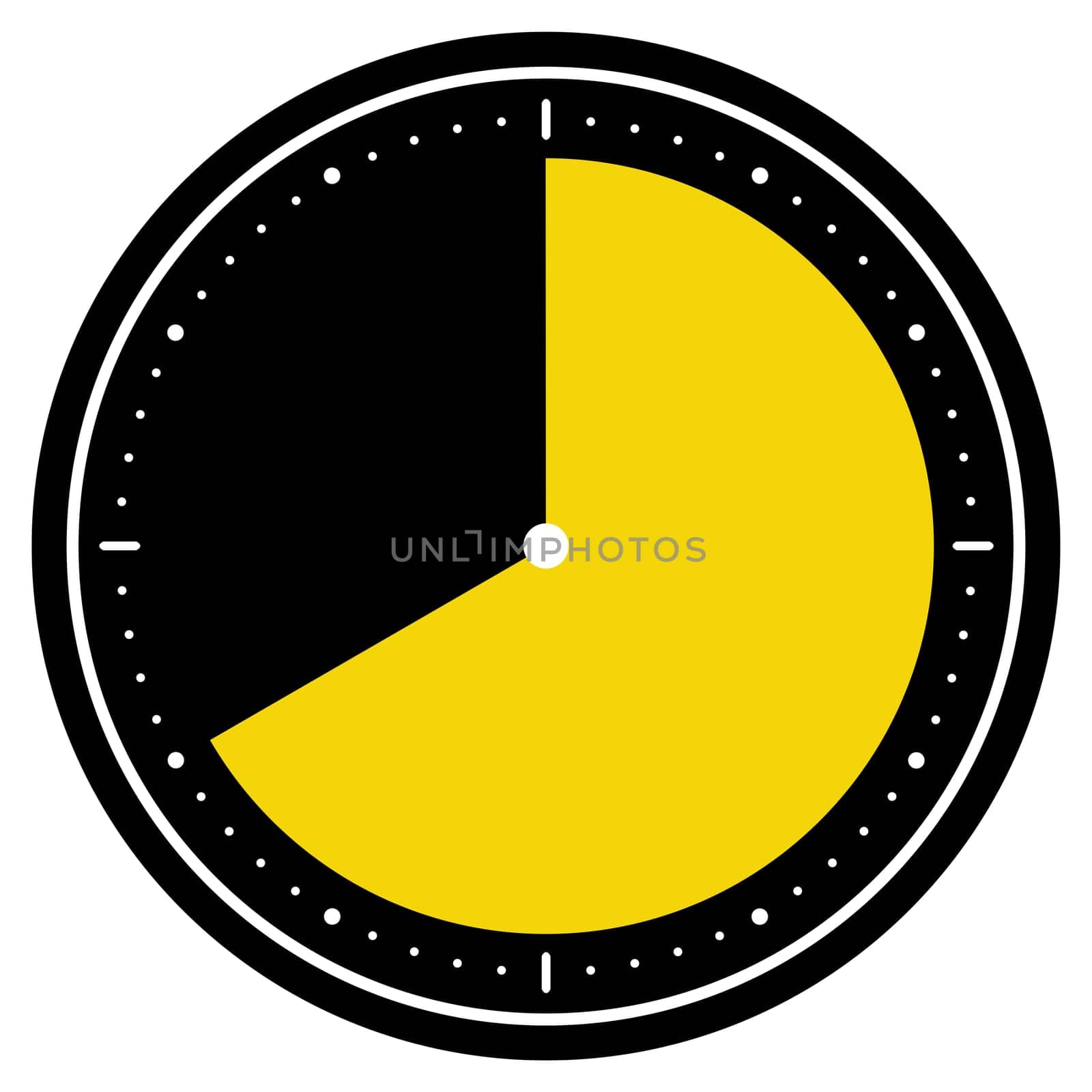Round black Clock icon showing 40 Seconds, 40 Minutes or 8 Hours