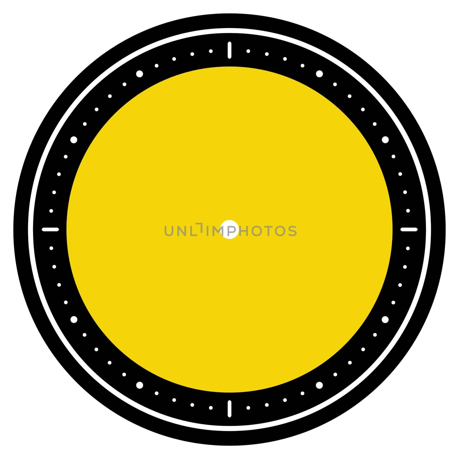 Round black Clock icon showing 60 Seconds, 60 Minutes or 12 Hours