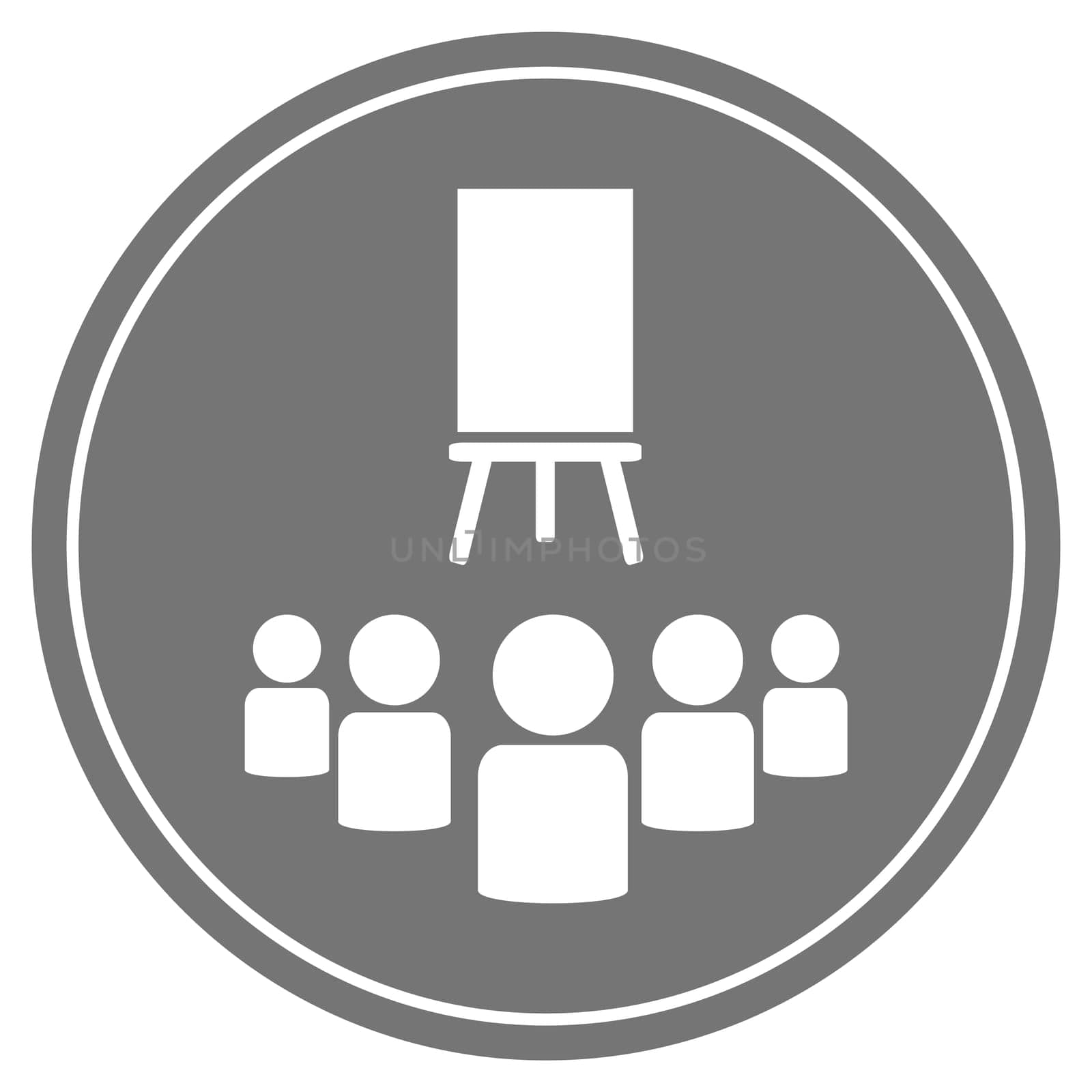 Round grey Button with white icon - Virtual Classroom