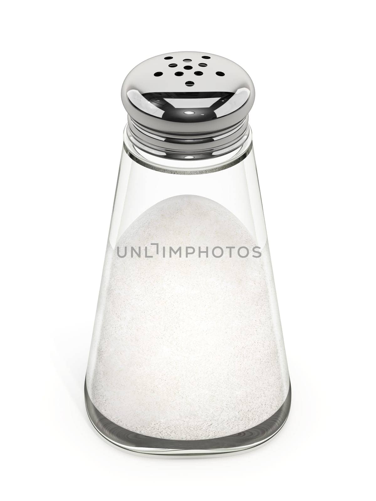 Salt shaker isolated on white background. 3D illustration.