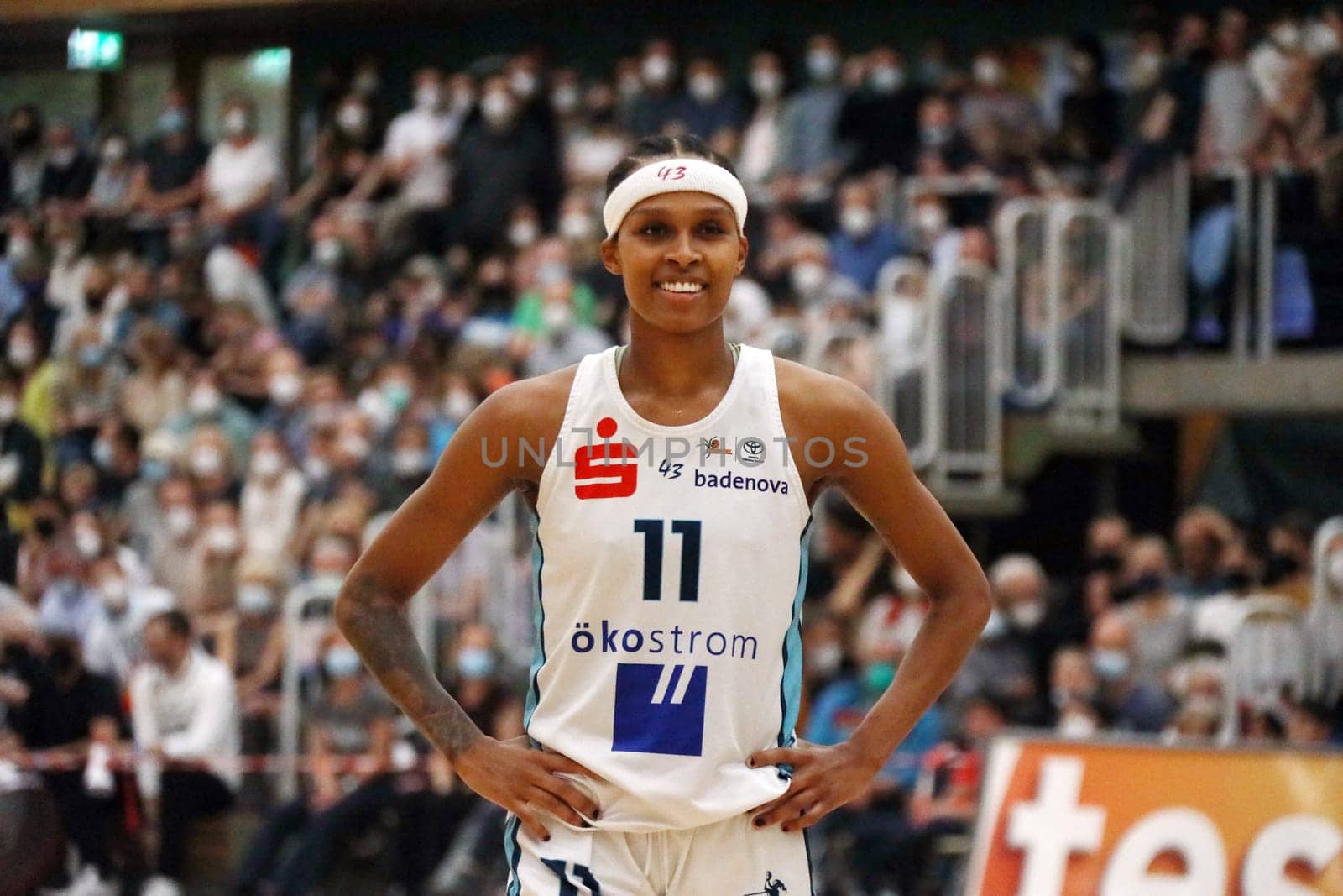 Hannah Little (USC Eisvögel Freiburg) at the match of the 1.BBL Women 2021/2022 - Eisvoegel USC Freiburg - Rheinland Lions. .. Photo: Joachim Hahne/johapress