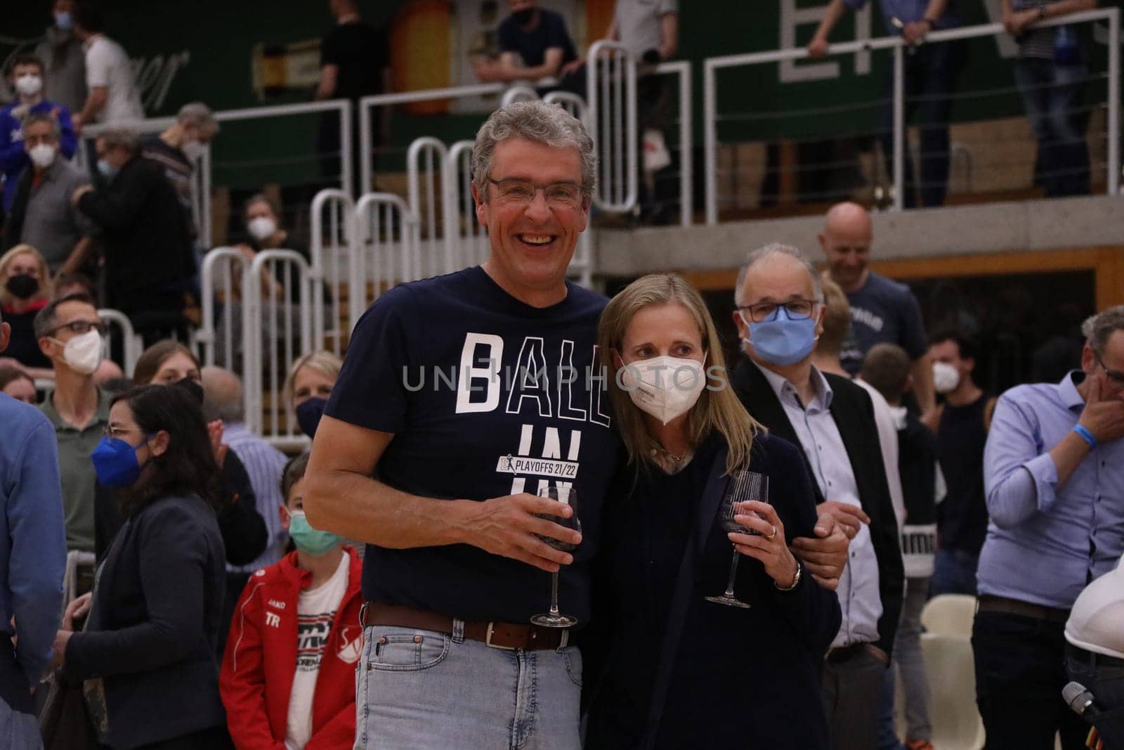 Burkart Knospe,Managing Director of the Testo Group and sponsor of USC Eisvögel Freiburg after the game of the 1.BBL Women 2021/2022 - Kingfisher USC Freiburg - Rheinland Lions. .. Photo: Joachim Hahne/johapress