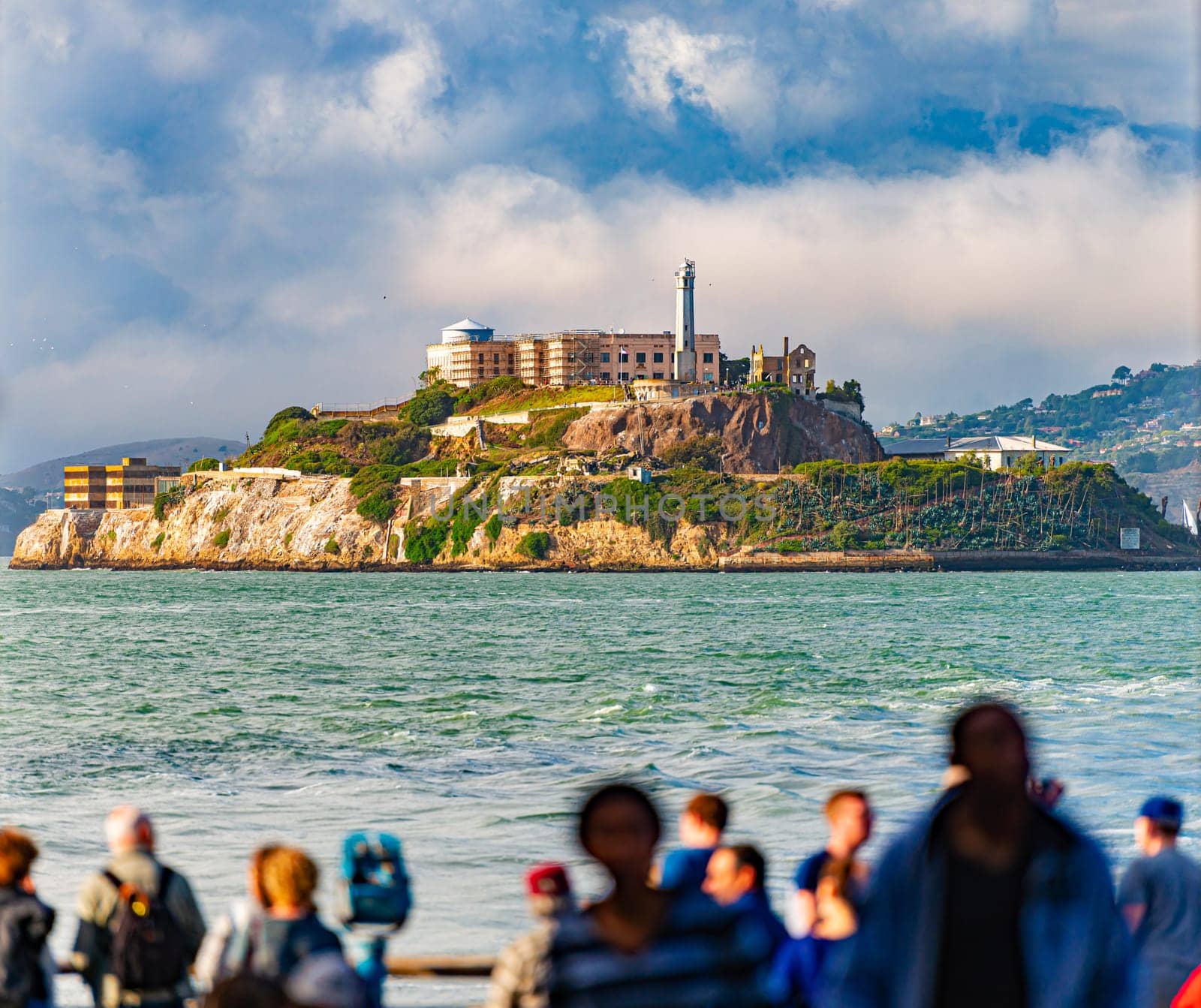 Alcatraz prison island, now museum, in bay of San Francisco, California, US