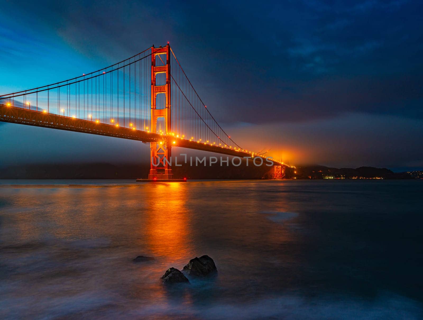 Golden gate bridge in bay of San Francisco, California, USA