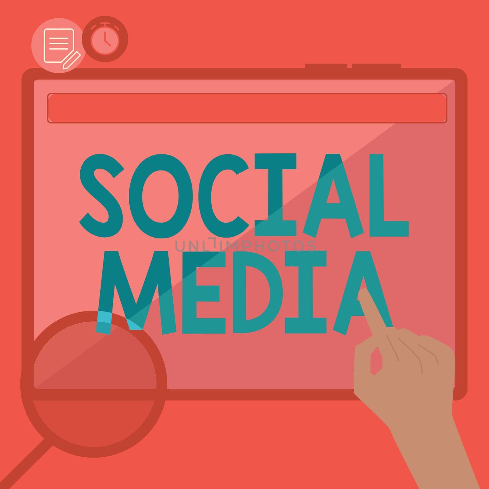 Text caption presenting Social Media, Business approach Online communication channel Networking Microblogging Hand Using Big Tablet Searching Plans For New Amazing Ideas
