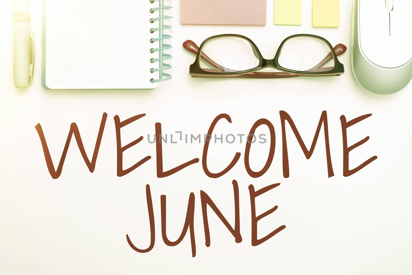 Writing displaying text Welcome June, Word Written on Calendar Sixth Month Second Quarter Thirty days Greetings Flashy School Office Supplies, Teaching Learning Collections, Writing Tools