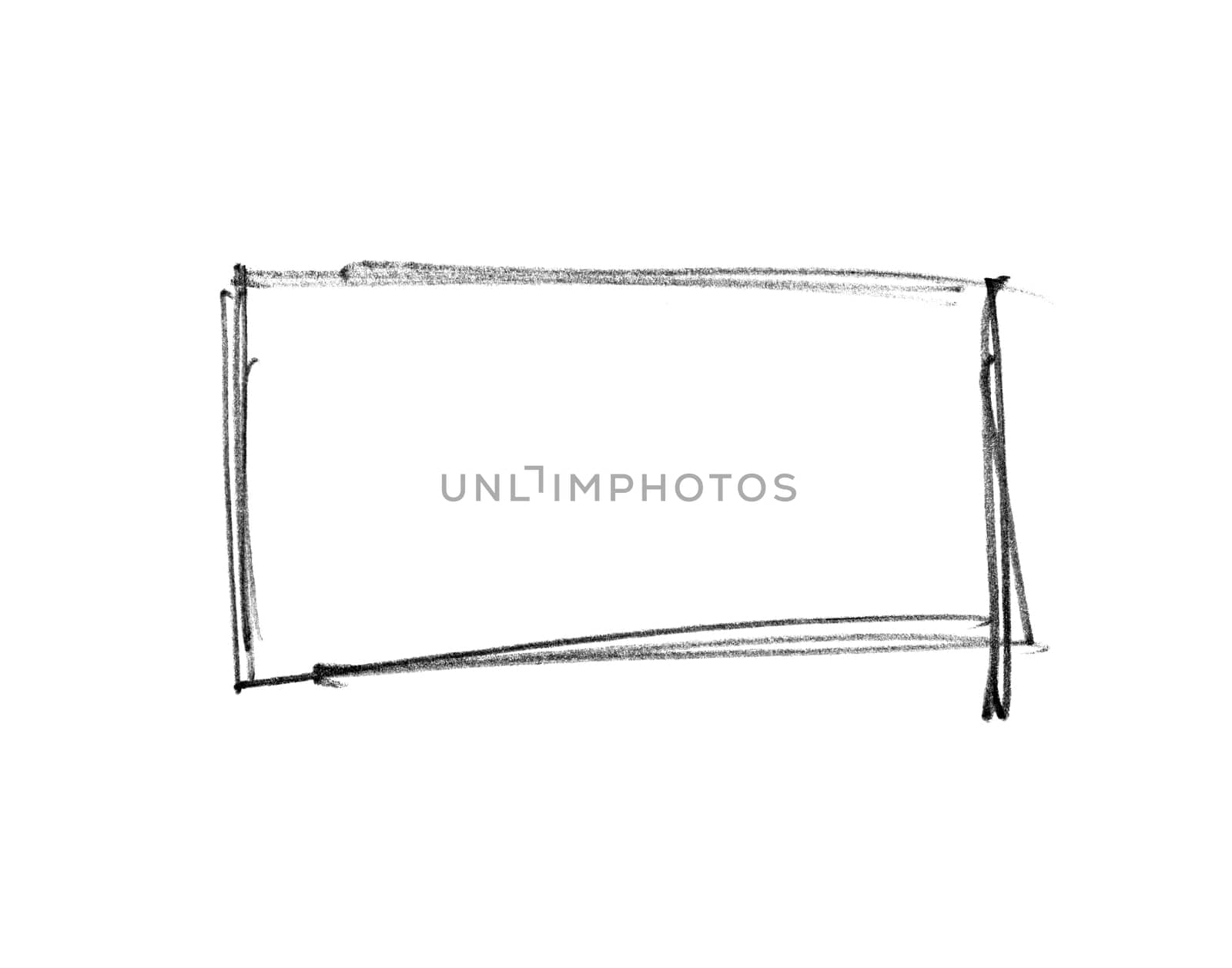 Sketch of hand painted frame made with pencil - Black color