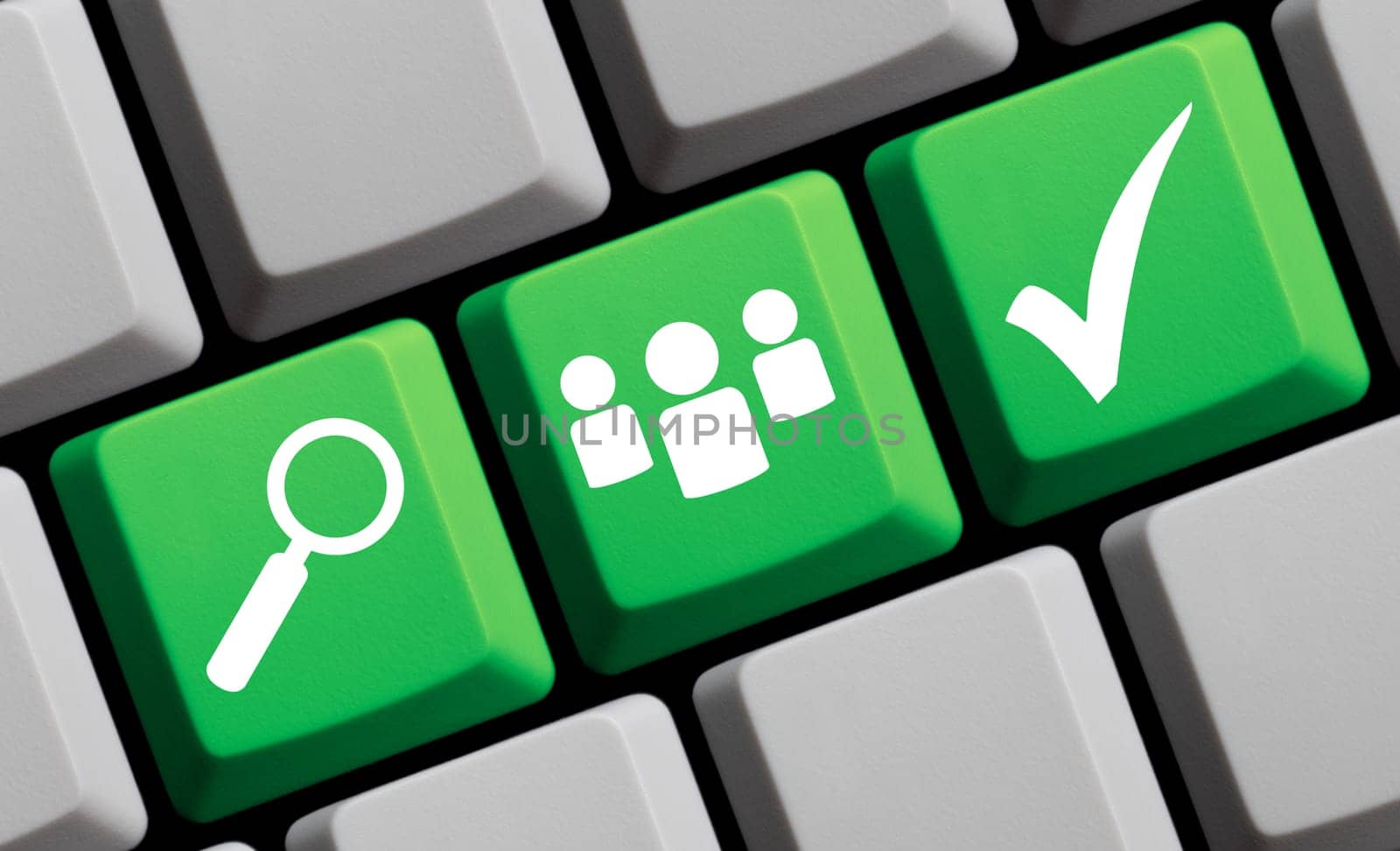We are hiring - Search and find staff online - 3D illustration