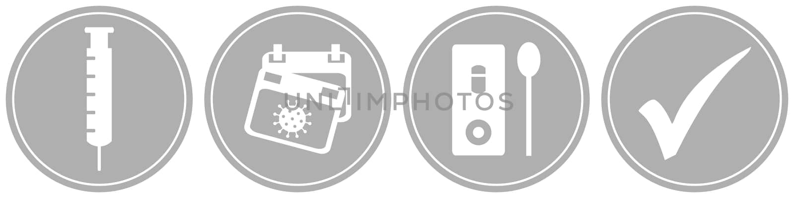 Grey Covid-19 Banner: Vaccinated, Tested or Recovered