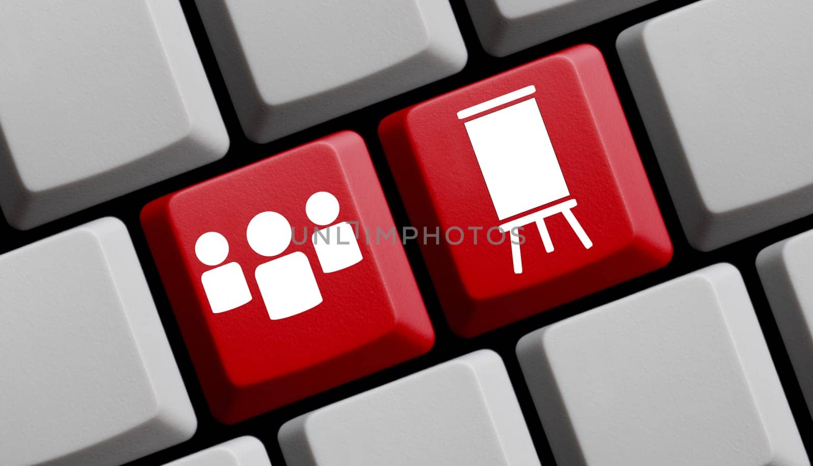 Digital learning or Online Meeting - 3D illustration