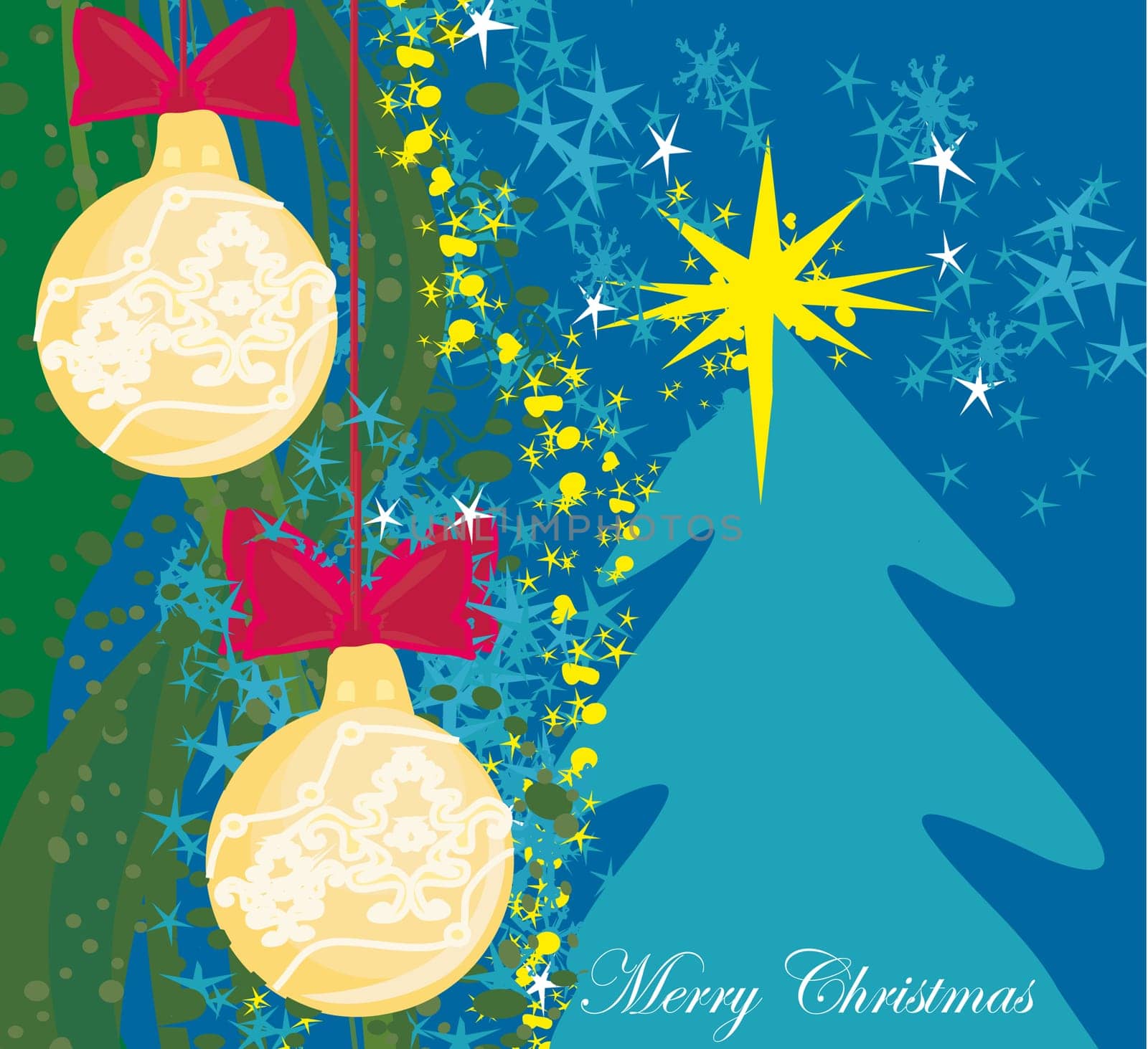 Abstract card with Christmas tree