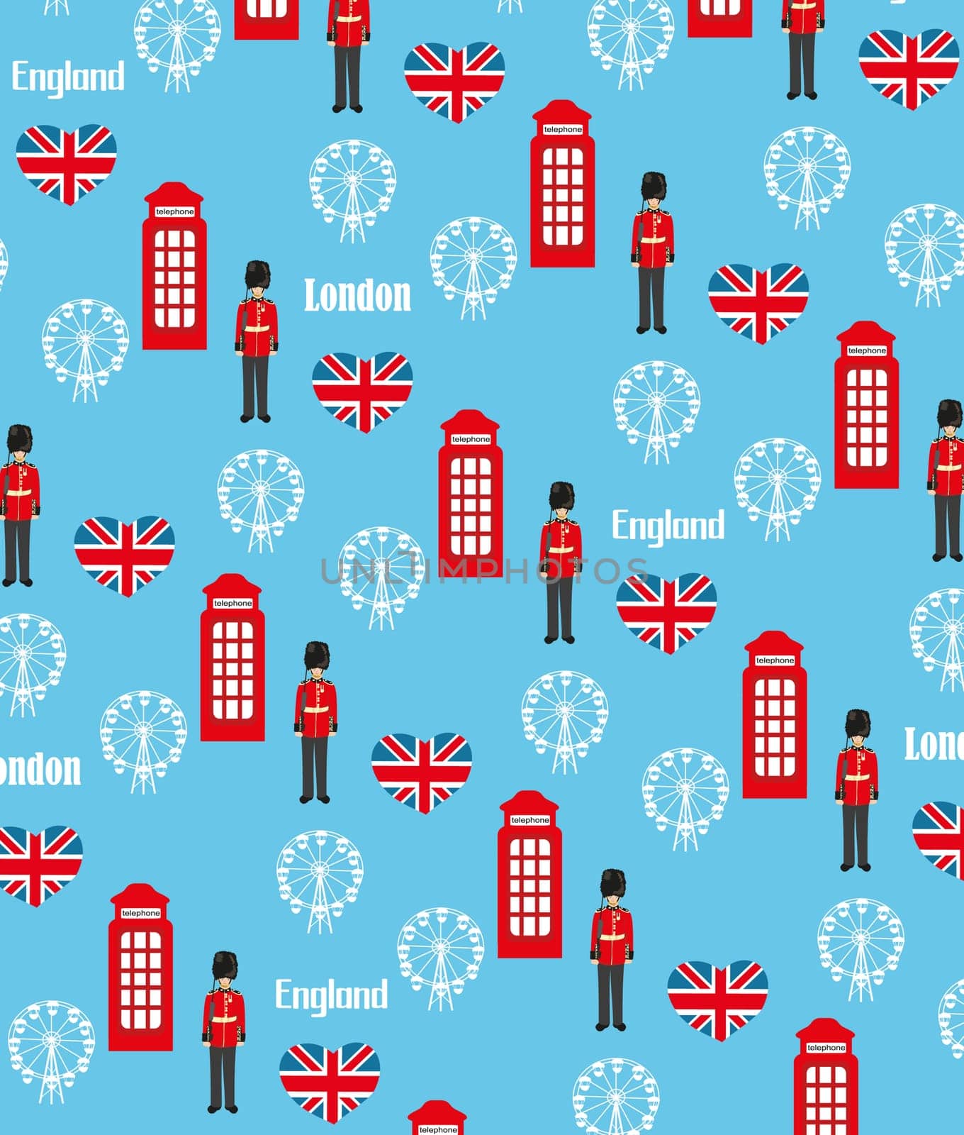 Seamless pattern background with London symbols