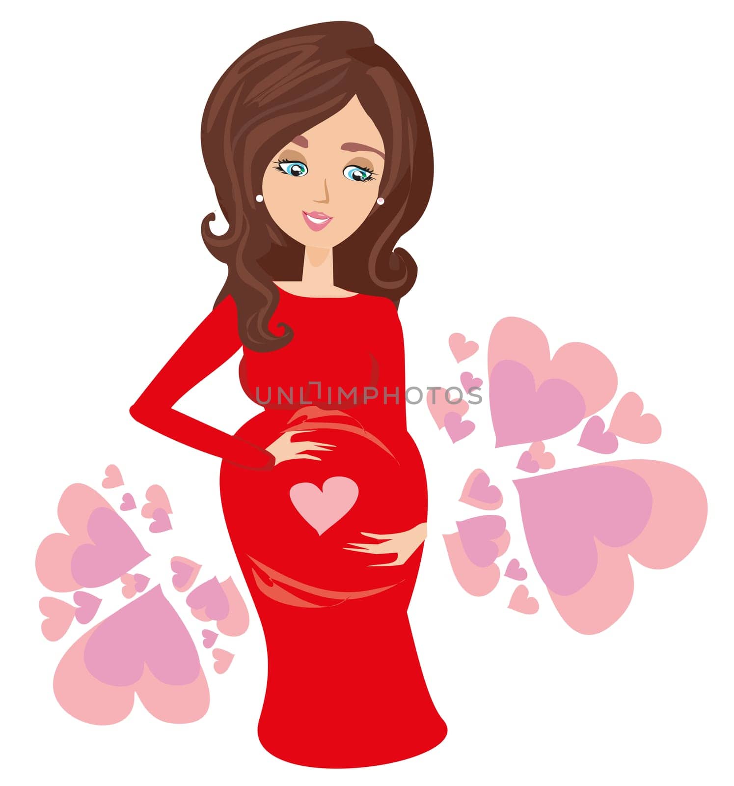 Shower card with happy pregnant woman.