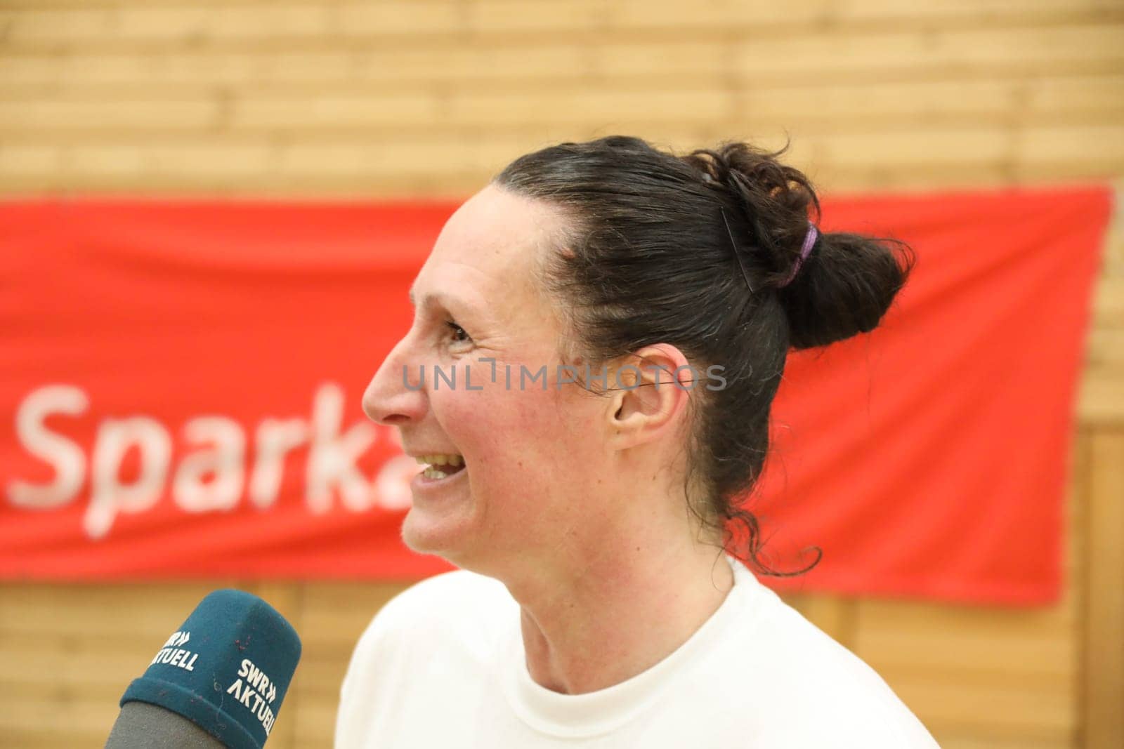 Mirna Paunovic (USC Eisvögel Freiburg) during the interview after the game of the 1.BBL Women 2021/2022 - Eisvoegel USC Freiburg - Rheinland Lions. .. Photo: Joachim Hahne/johapress