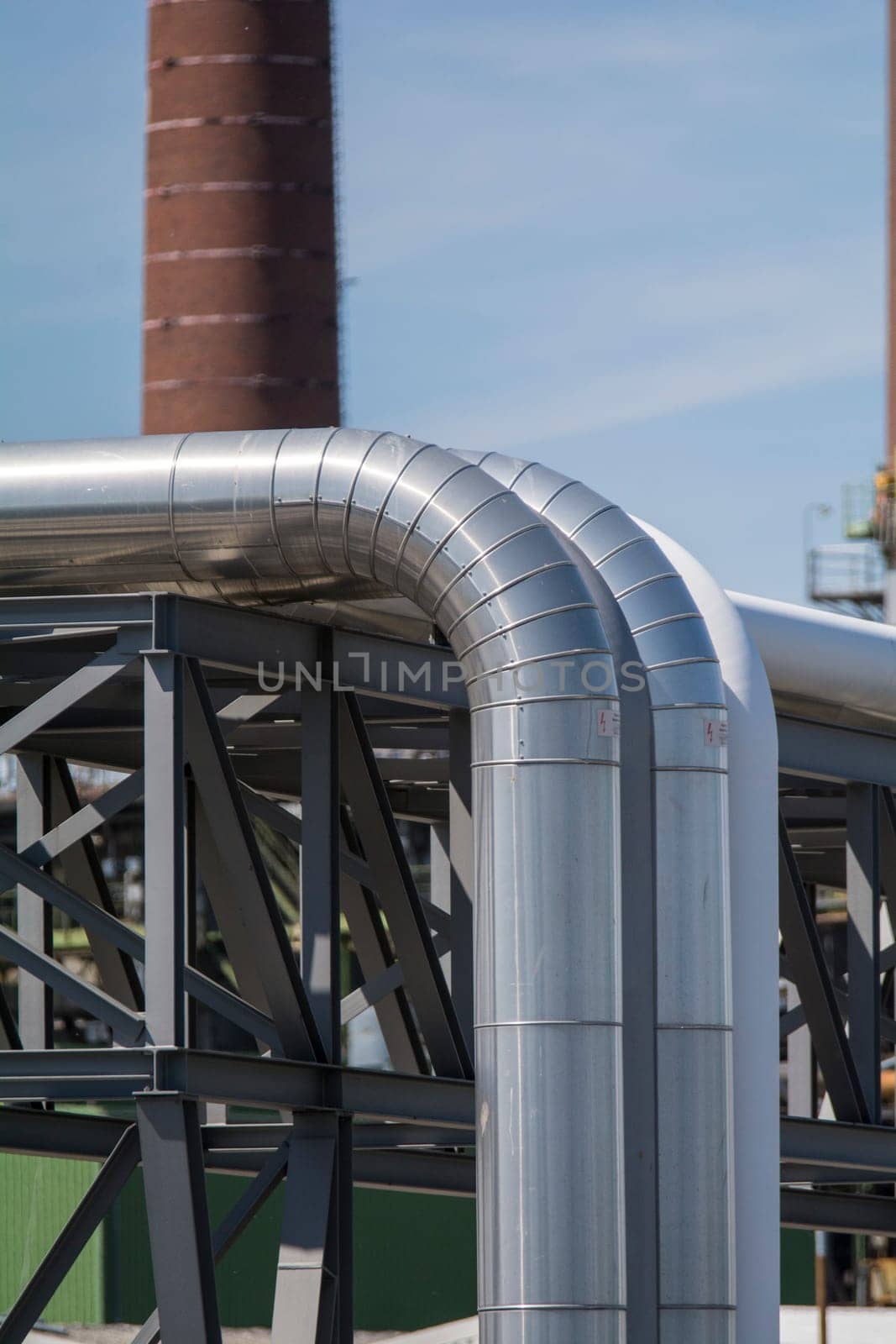 gas Pipelines in closeup - industry