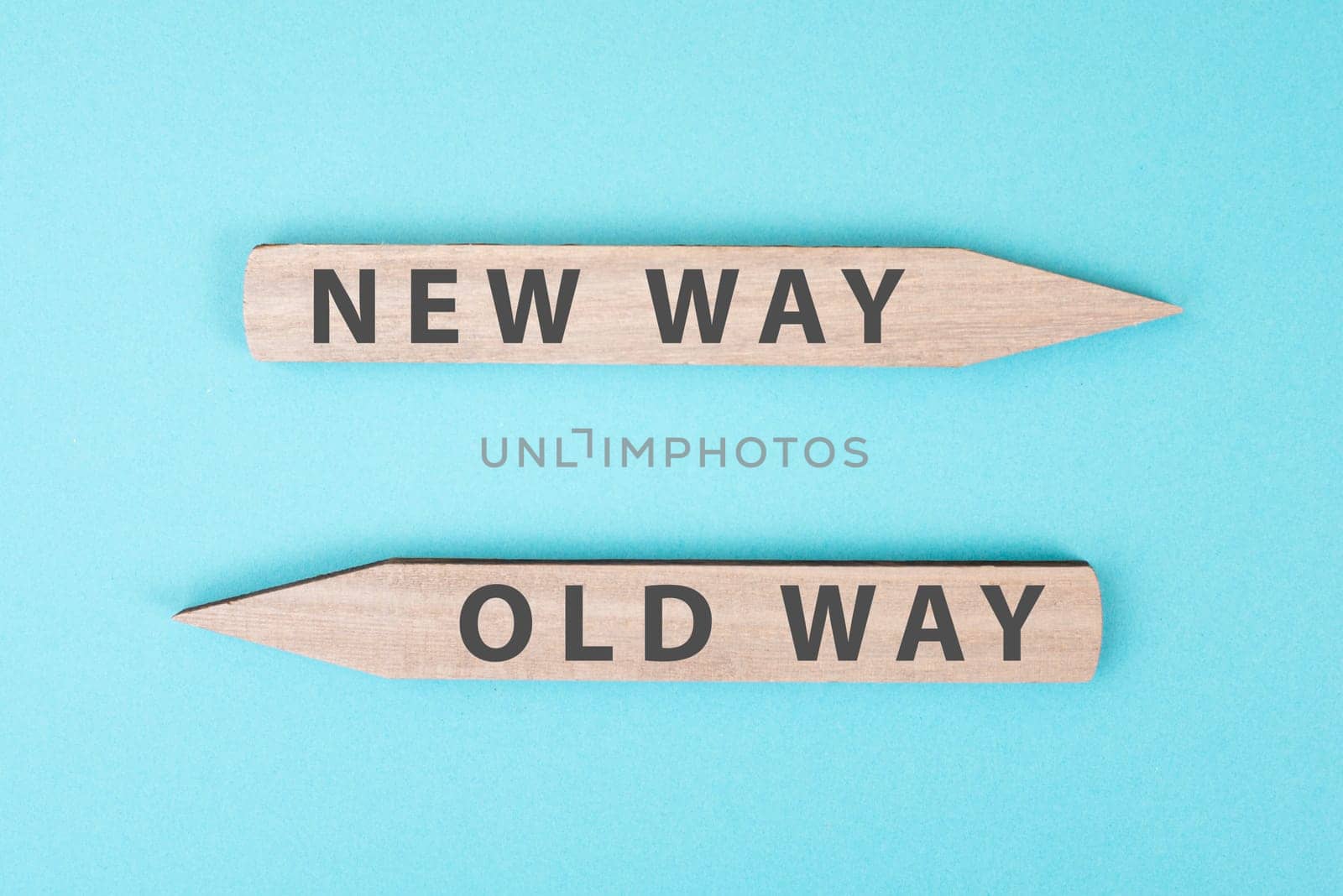 Old and new way concept, choosing a new direction, changing lifestyle, looking forward to an opportunity